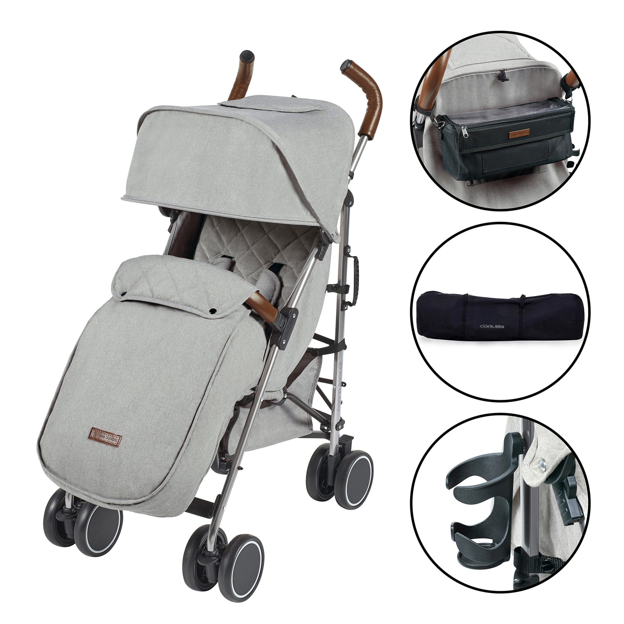 Ickle Bubba baby pushchairs Ickle Bubba Discovery Prime Pushchair Silver/Grey 15-002-300-056