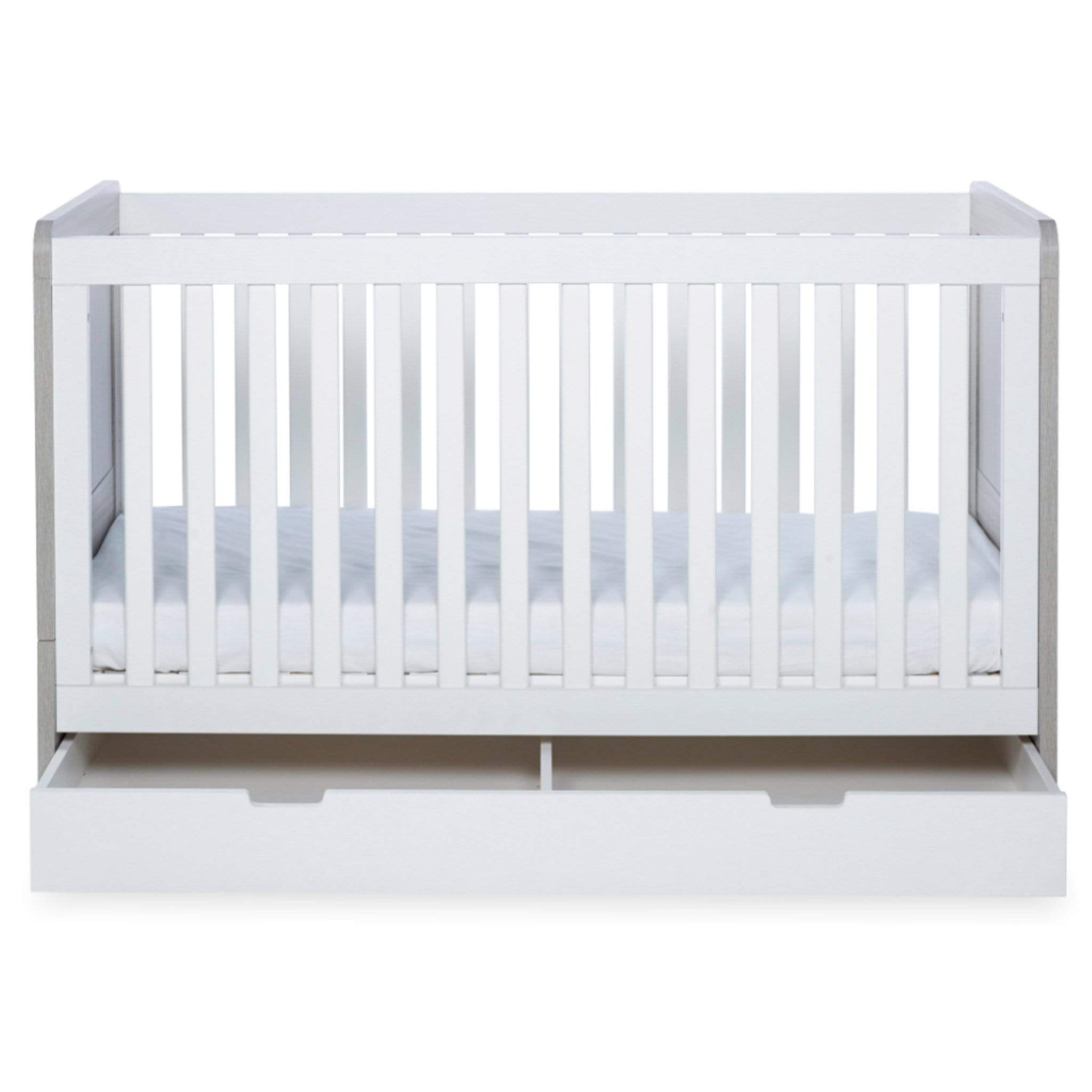 Ickle Bubba cot bed room sets Ickle Bubba Pembrey Cotbed, Under Drawer & Changing Unit Ash Grey & White