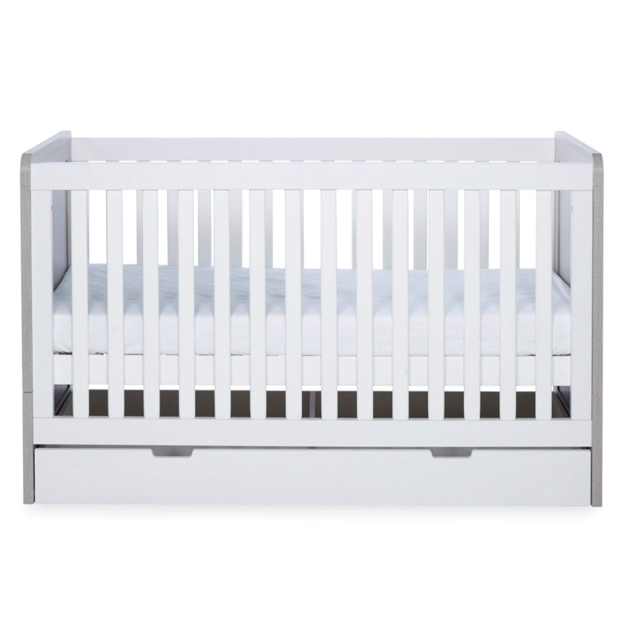 Ickle Bubba cot bed room sets Ickle Bubba Pembrey Cotbed, Under Drawer & Changing Unit Ash Grey & White