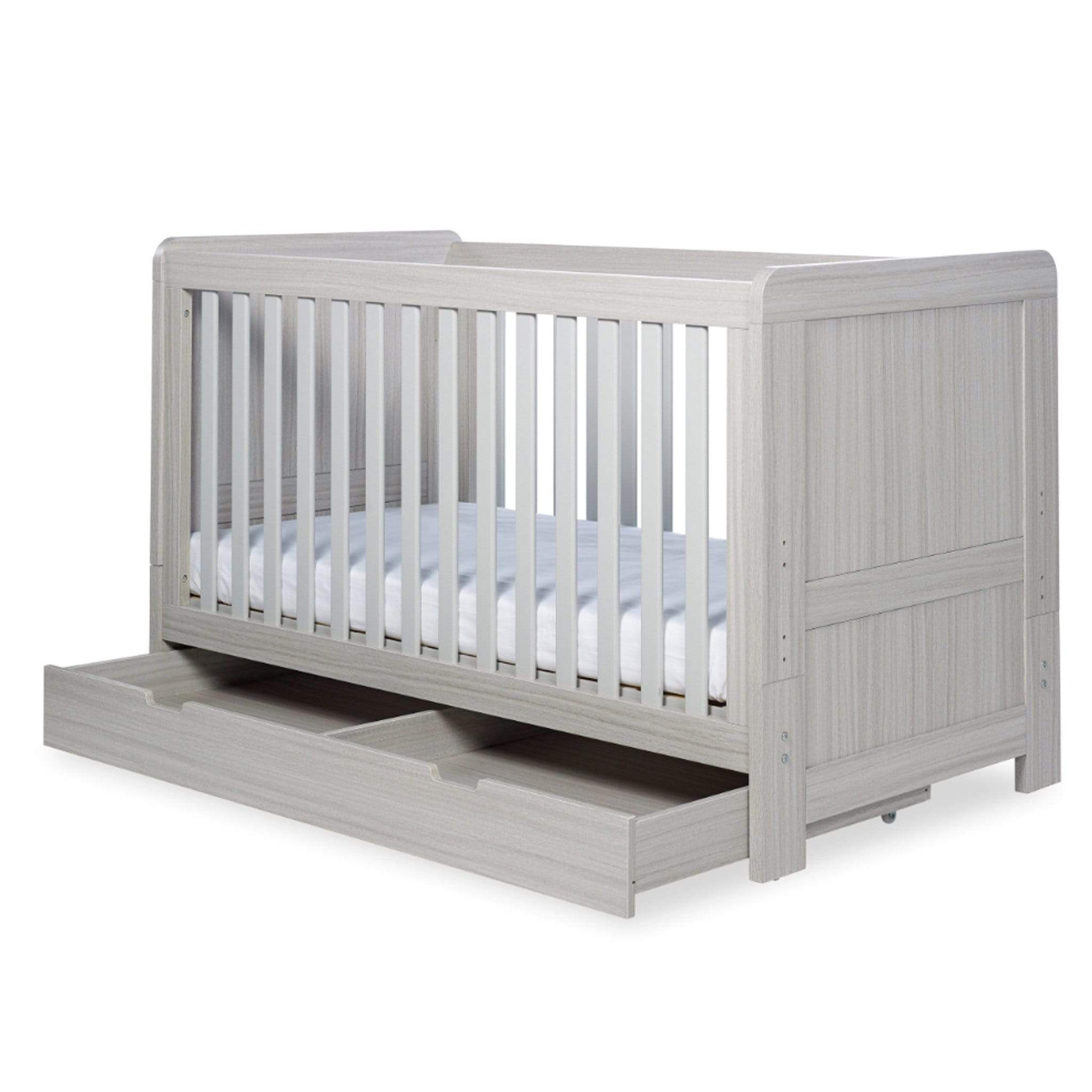Ickle Bubba cot bed room sets Ickle Bubba Pembrey Cotbed, Under Drawer & Changing Unit Ash Grey
