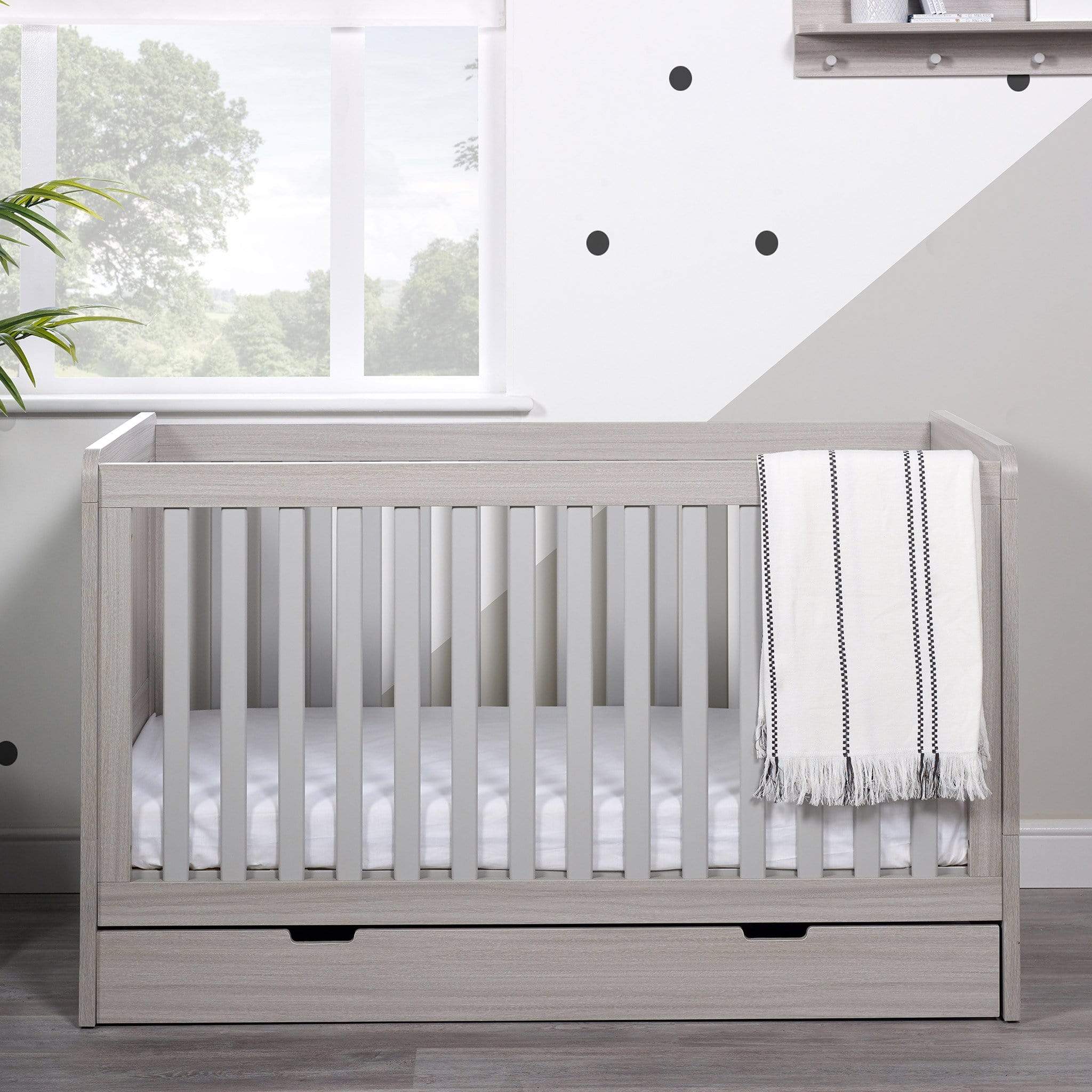 Ickle Bubba cot bed room sets Ickle Bubba Pembrey 3 Piece Nursery Room Set & Under Drawer Ash Grey