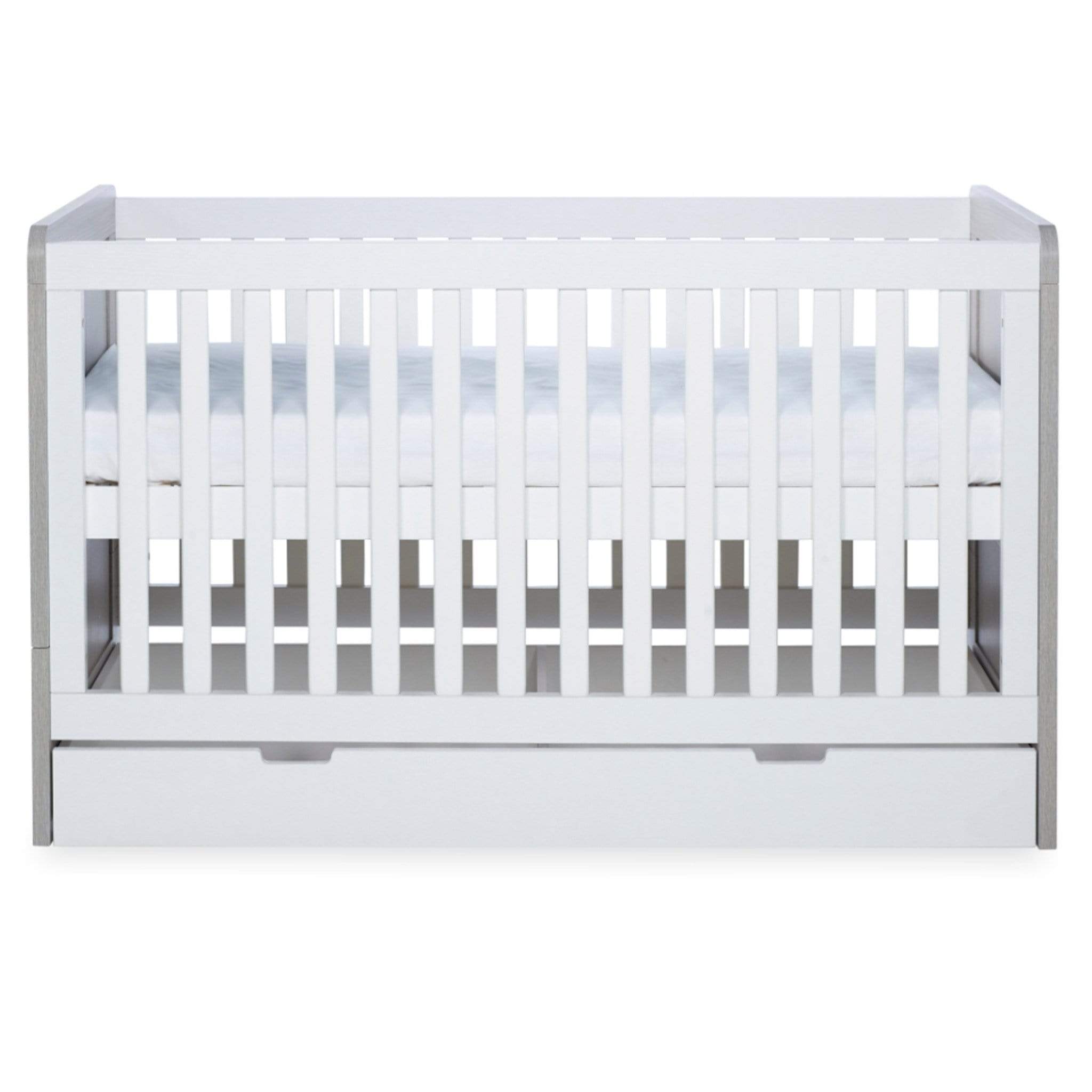 Ickle Bubba cot bed room sets Ickle Bubba Pembrey 3 Piece Nursery Room Set & Under Drawer Ash Grey & White