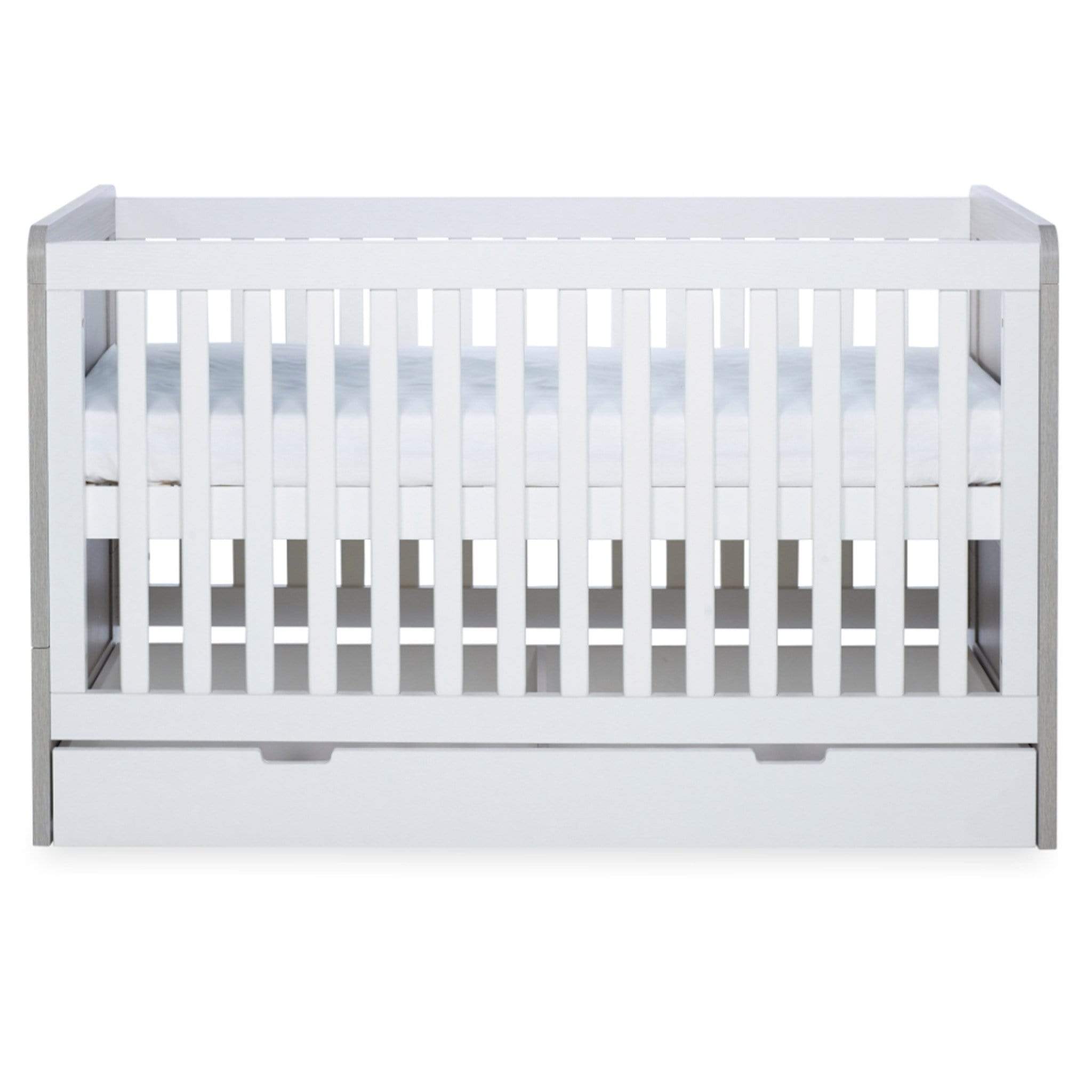 Ickle Bubba cot bed room sets Ickle Bubba Pembrey 3 Piece Nursery Room Set & Under Drawer Ash Grey & White