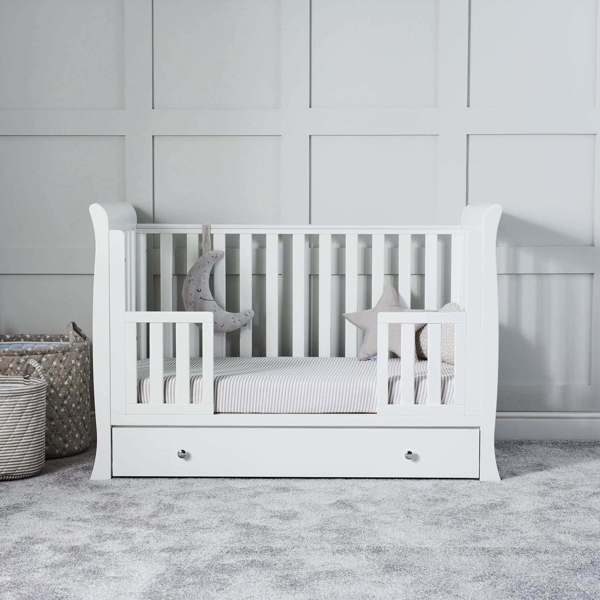 Ickle Bubba Cot Beds Ickle Bubba Snowdon 4 in 1 Mini Cot Bed - White