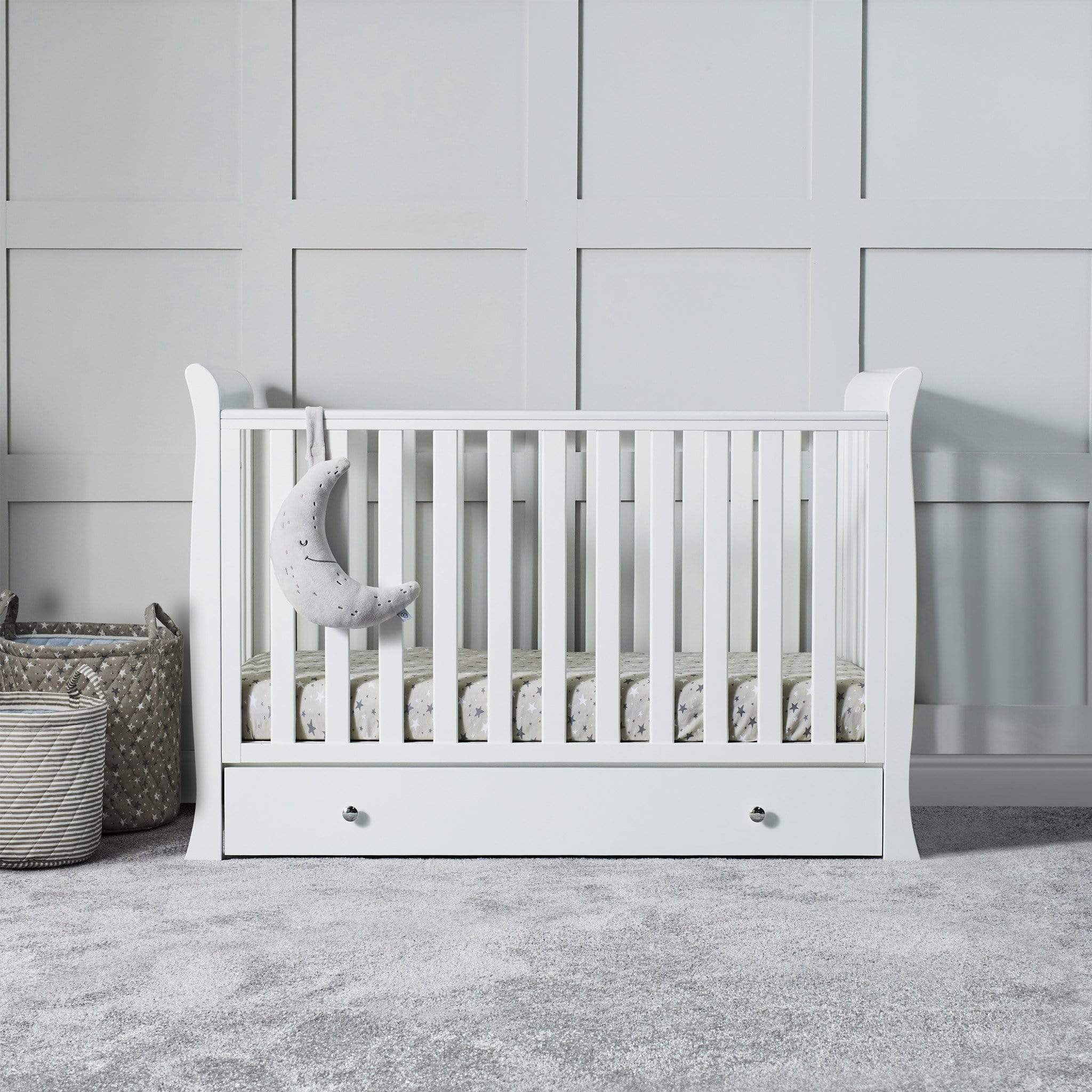 Ickle Bubba Cot Beds Ickle Bubba Snowdon 4 in 1 Mini Cot Bed - White