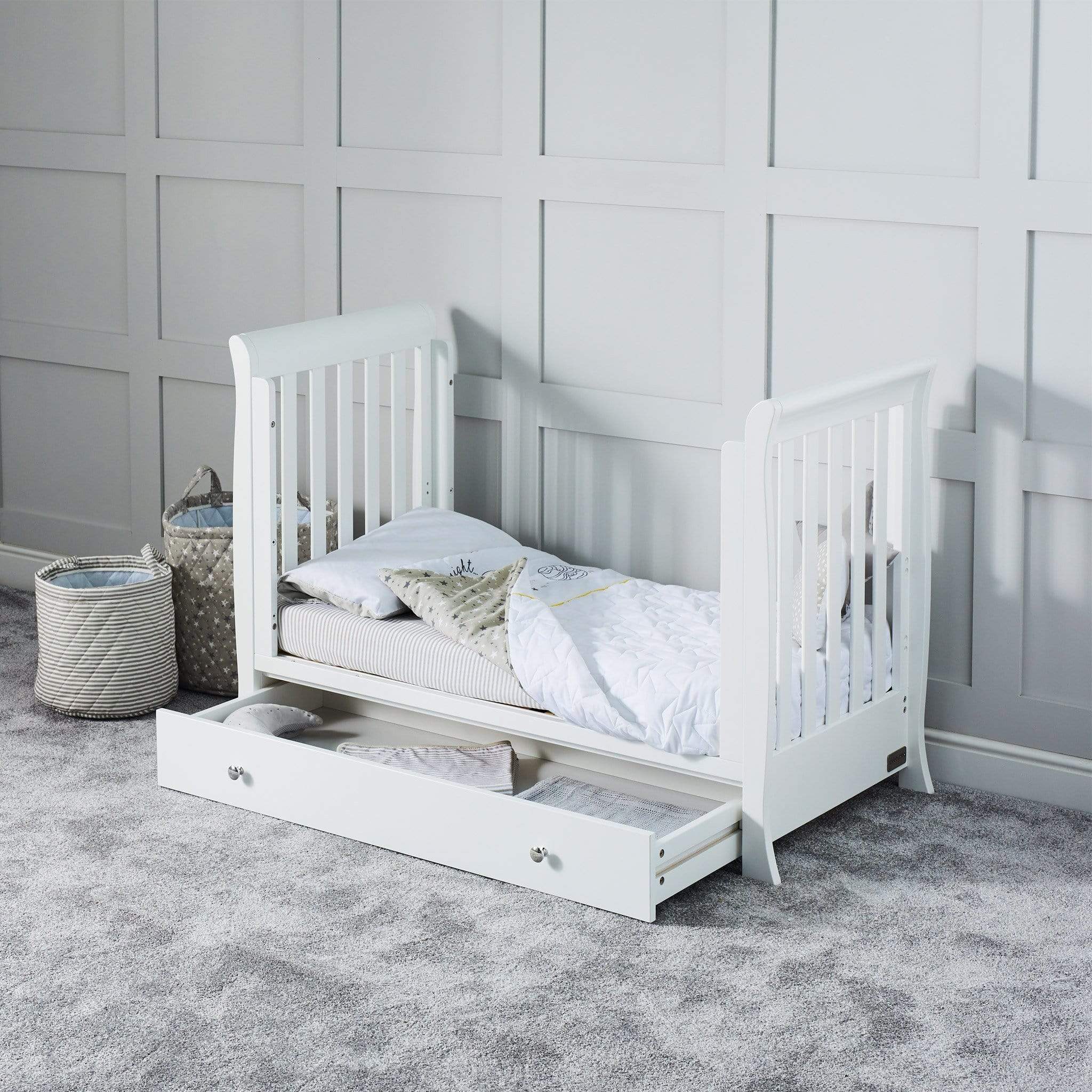 Ickle Bubba Cot Beds Ickle Bubba Snowdon 4 in 1 Mini Cot Bed - White