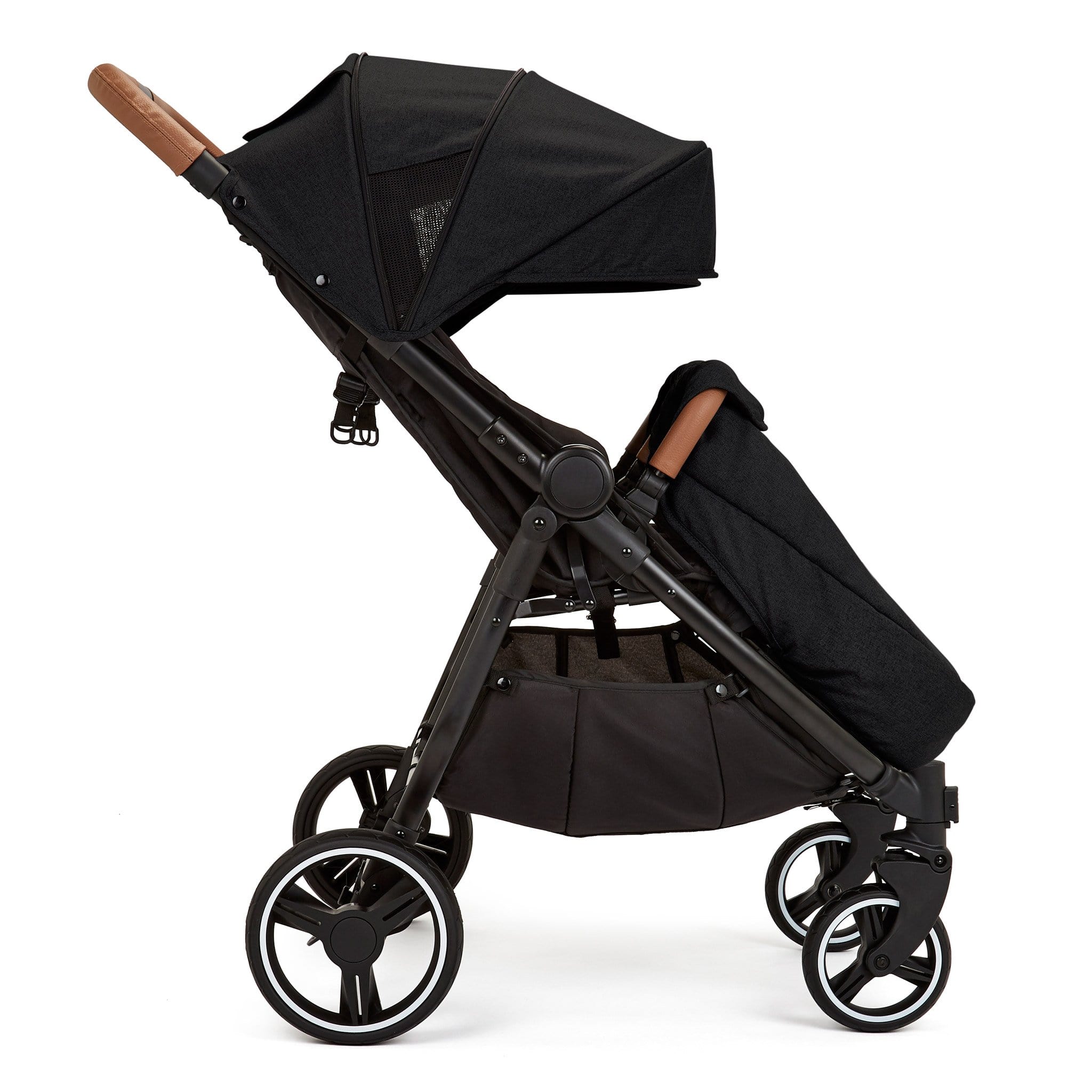 Ickle Bubba double buggies Ickle Bubba Venus Max Double Stroller Black/Black/Tan 16-004-200-003