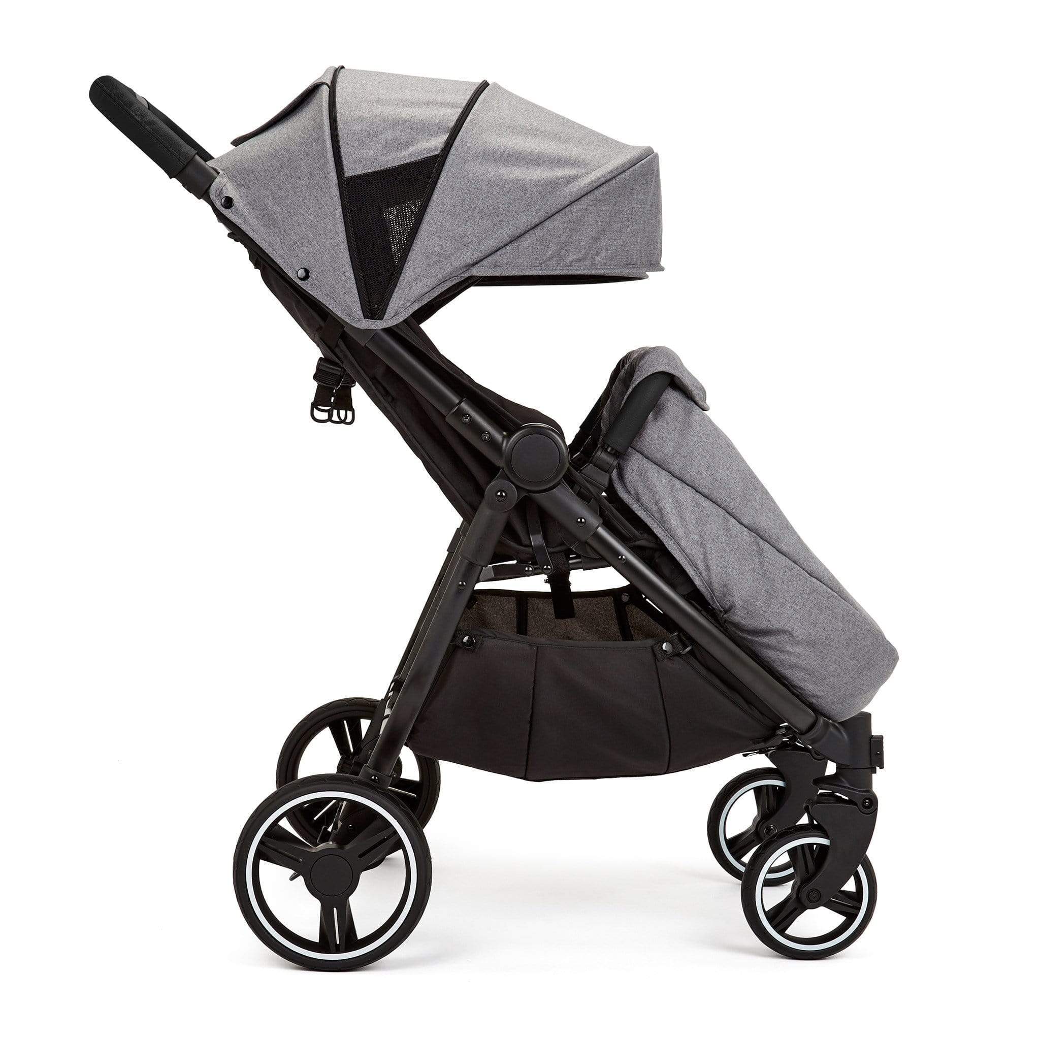 Ickle Bubba double buggies Ickle Bubba Venus Prime Double Stroller Black/Space Grey/Black 16-004-300-014