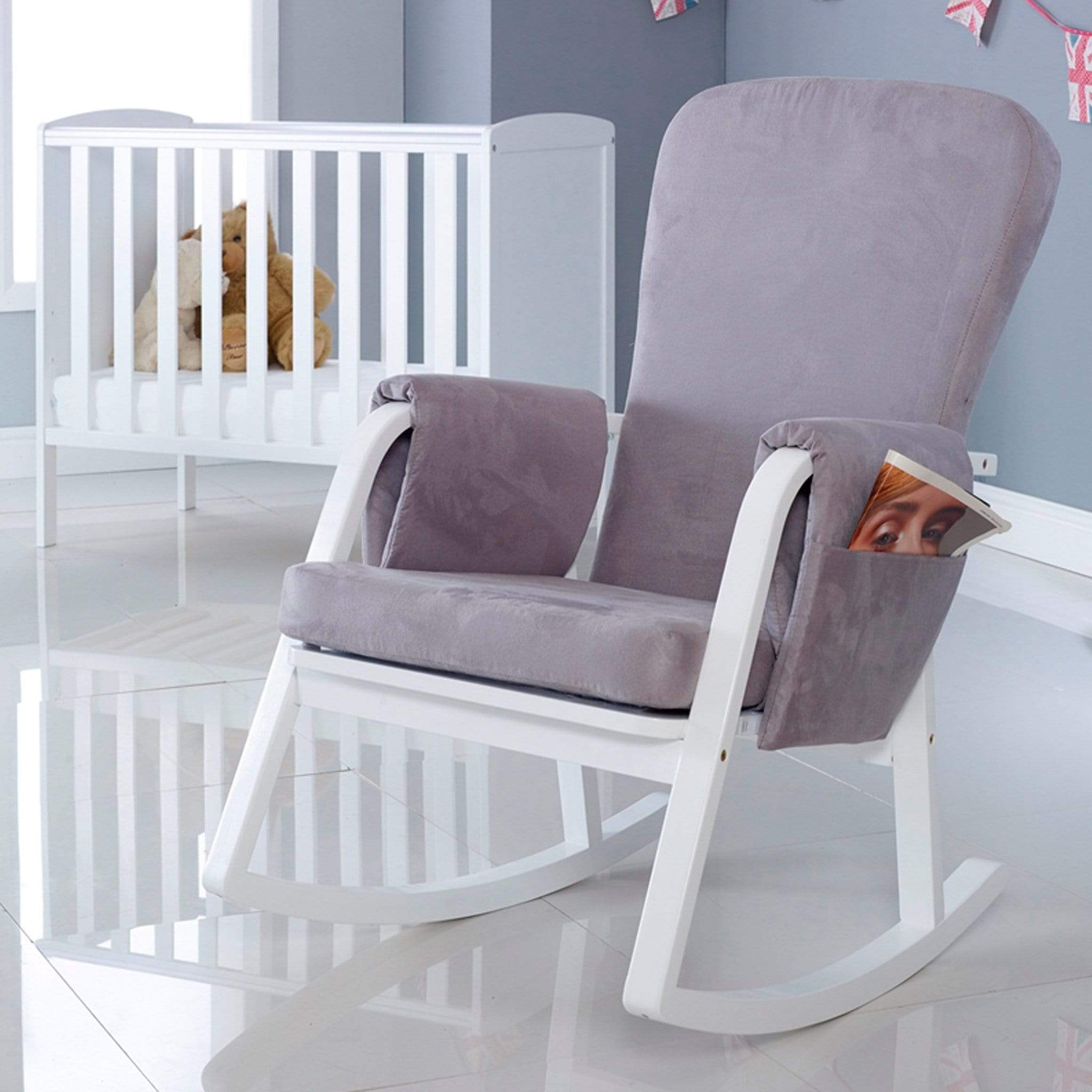 Ickle Bubba nursing chairs Ickle Bubba Dursley Rocking Chair and Stool Pearl Grey 48-005-000-840