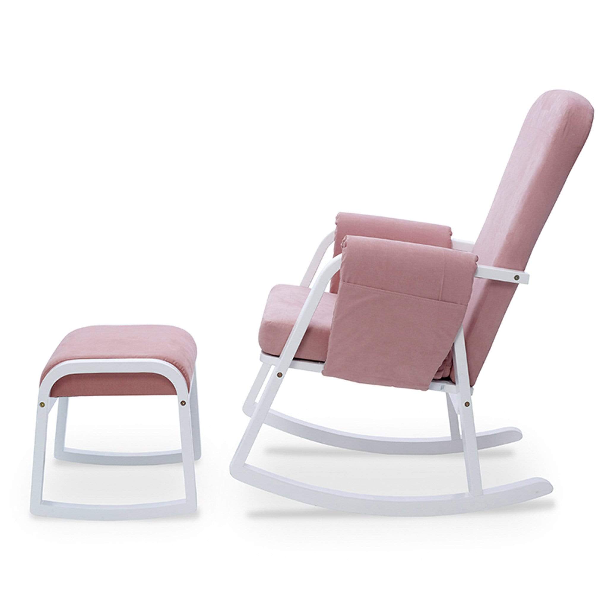 Ickle Bubba nursing chairs Ickle Bubba Dursley Rocking Chair and Stool Blush Pink 48-005-000-841