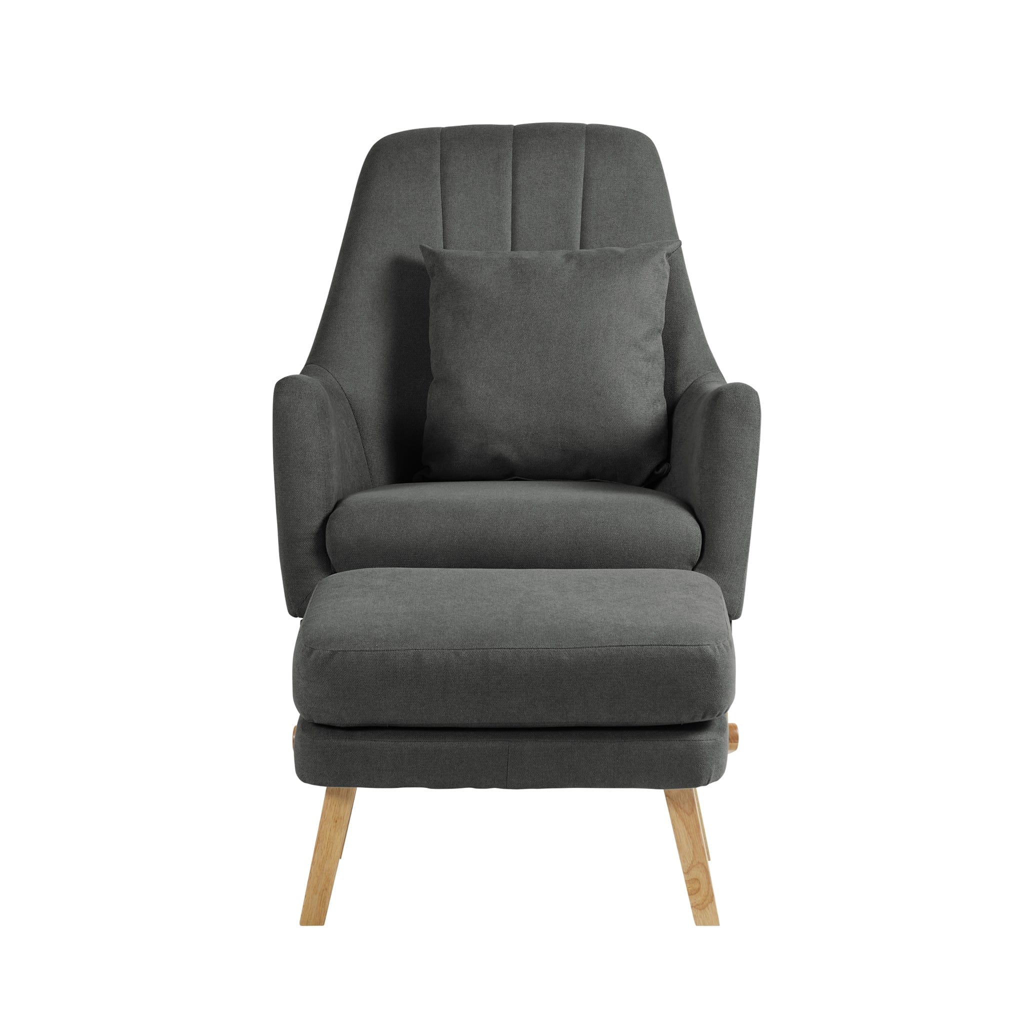Ickle Bubba Nursing Chairs Ickle Bubba Eden Deluxe Nursery Chair and Stool Charcoal Grey 48-008-000-844