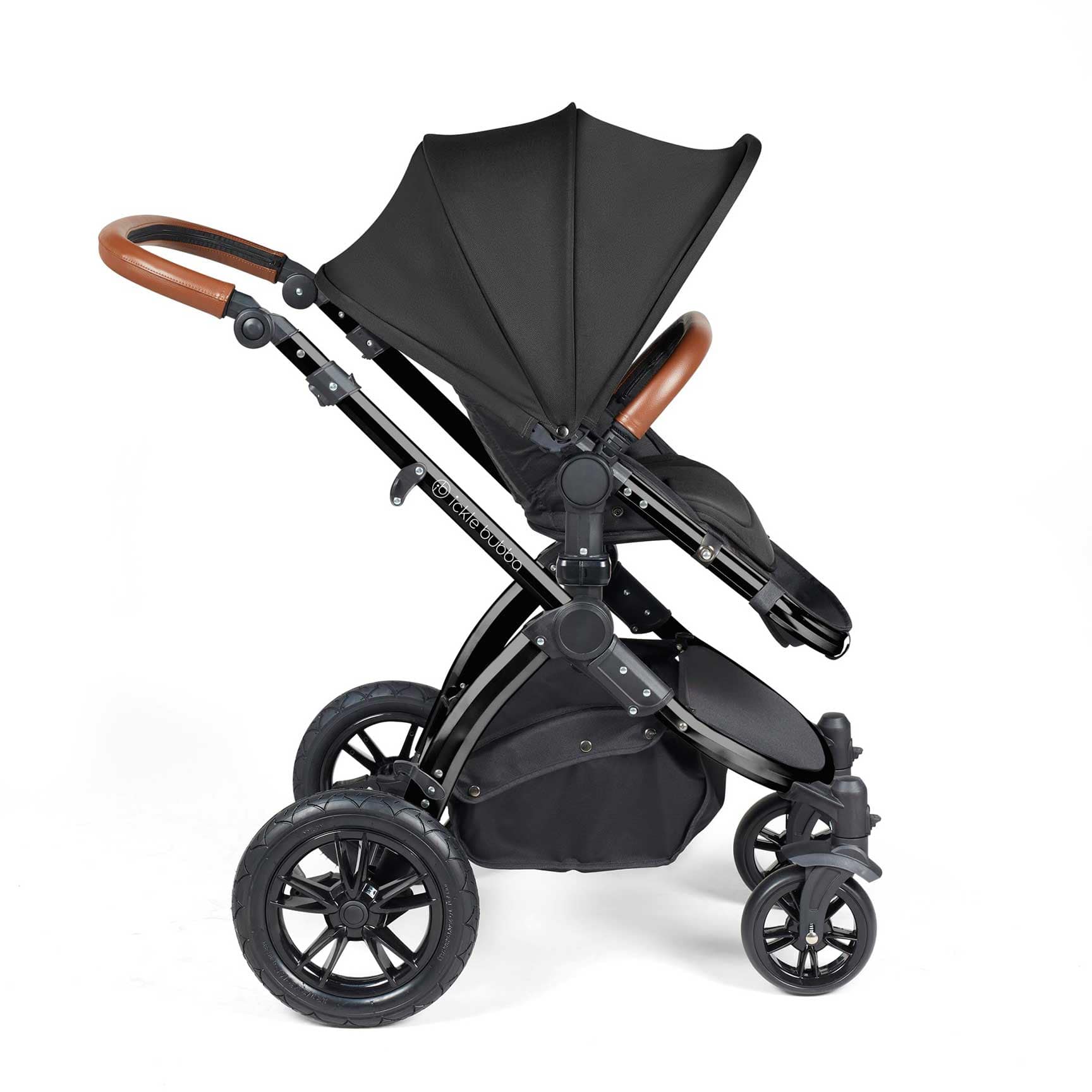 Ickle Bubba travel systems Ickle Bubba Stomp Luxe 2 in 1 Plus Pushchair & Carrycot - Black/Midnight/Tan 10-003-001-203