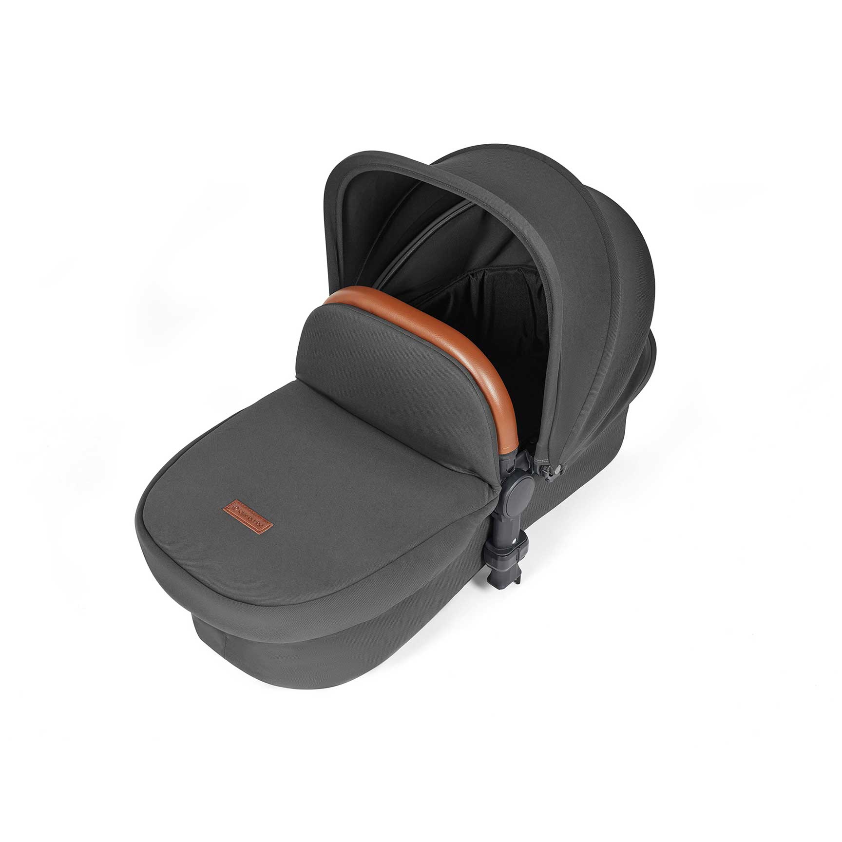 Ickle Bubba travel systems Ickle Bubba Stomp Luxe 2 in 1 Plus Pushchair & Carrycot - Black/Charcoal Grey/Tan 10-003-001-207