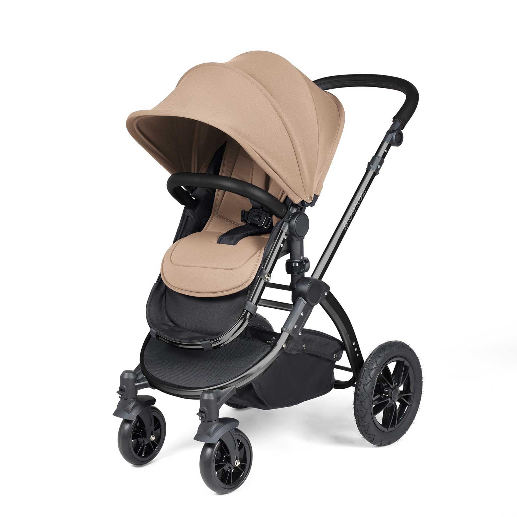 Ickle Bubba travel systems Ickle Bubba Stomp Luxe 2 in 1 Plus Pushchair & Carrycot - Black/Desert/Black 10-003-001-208
