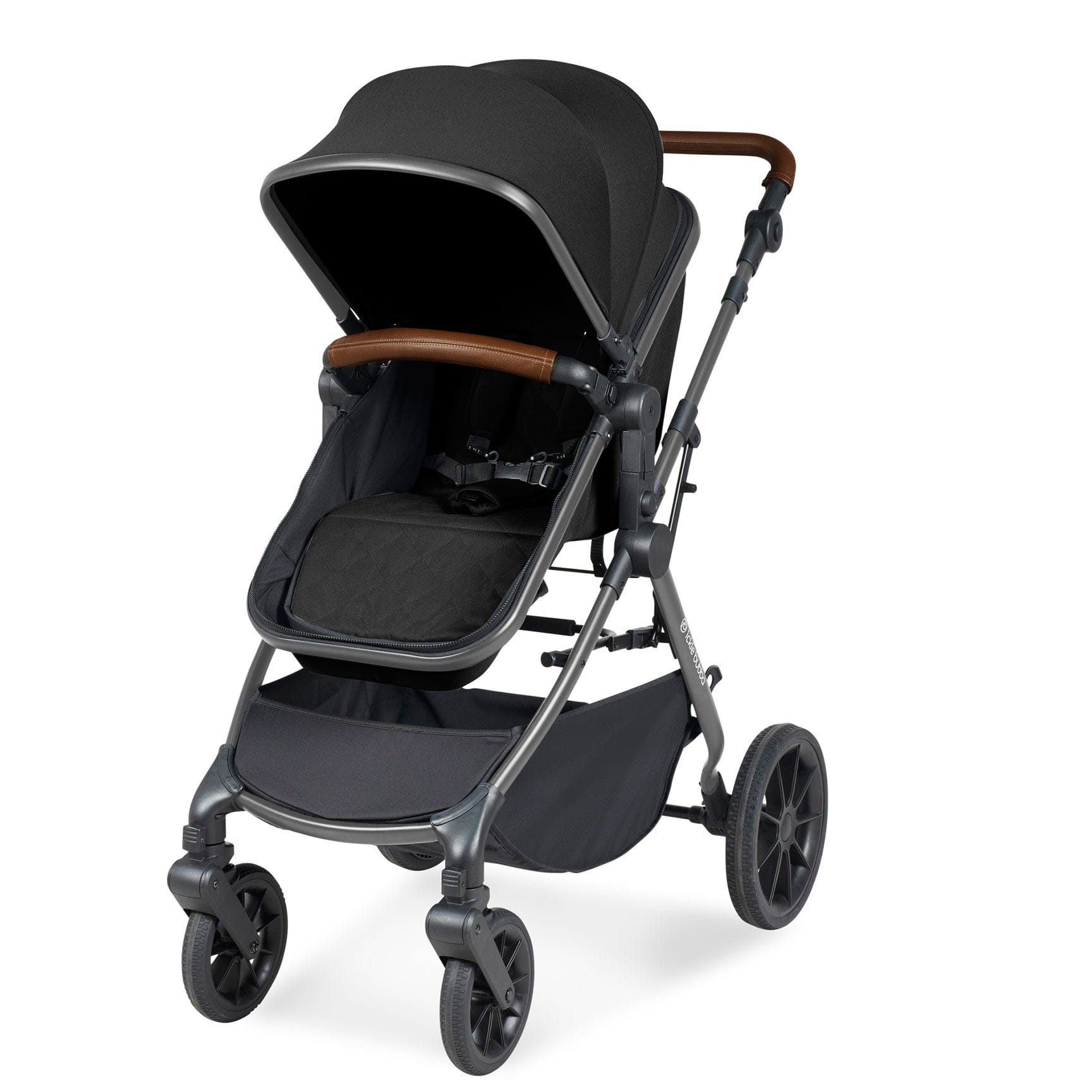 Ickle Bubba travel systems Ickle Bubba Cosmo 2 in 1 Plus Carrycot & Pushchair - Gun metal/Black 10-007-001-135