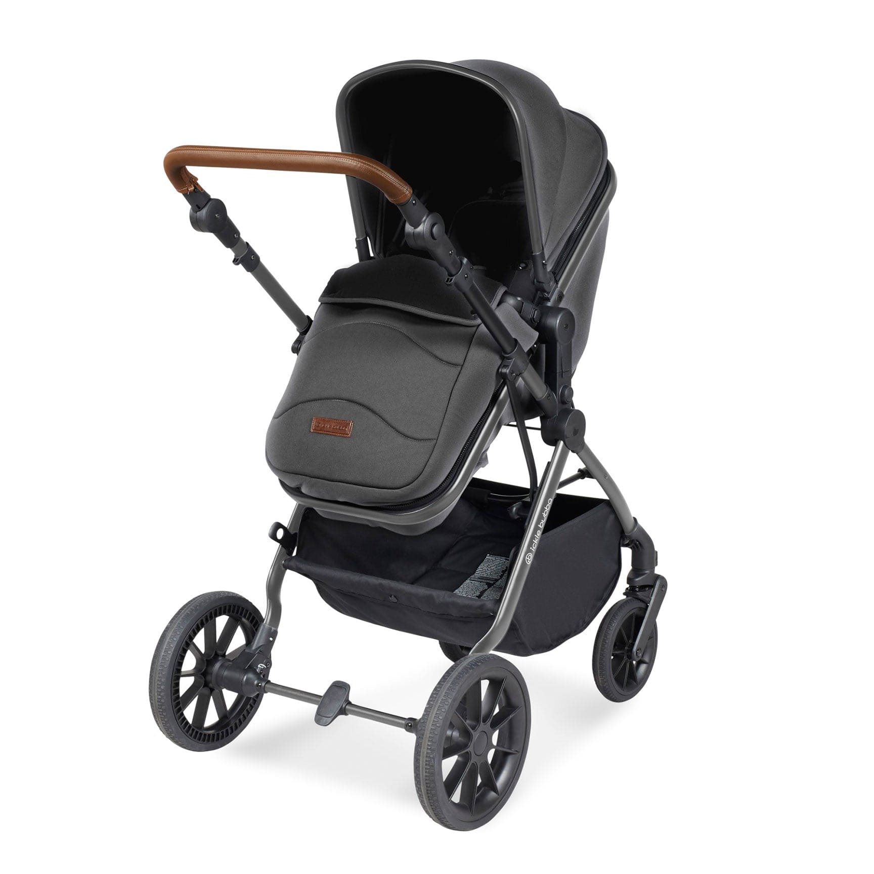 Ickle Bubba travel systems Ickle Bubba Cosmo All-in-One I-Size Travel System with Isofix Base - Black/Graphite Grey 10-007-300-007