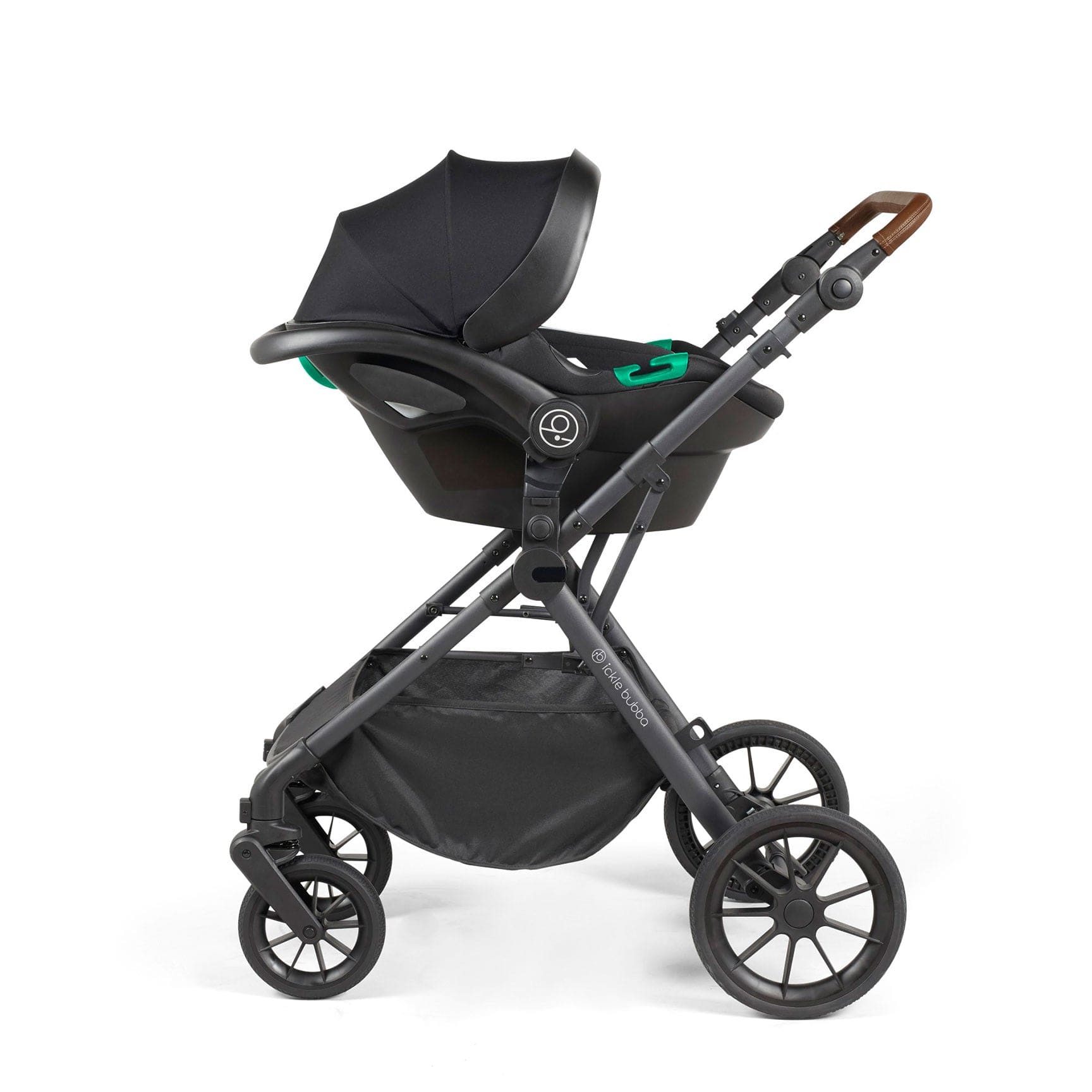 Ickle Bubba travel systems Ickle Bubba Cosmo All-in-One I-Size Travel System with Isofix Base - Black/Graphite Grey 10-007-300-007