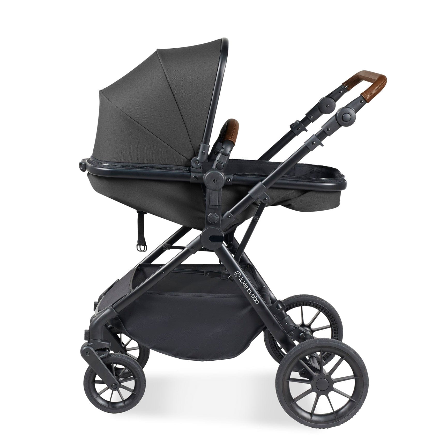 Ickle Bubba travel systems Ickle Bubba Cosmo All-in-One I-Size Travel System with Isofix Base - Black/Graphite Grey 10-007-300-007