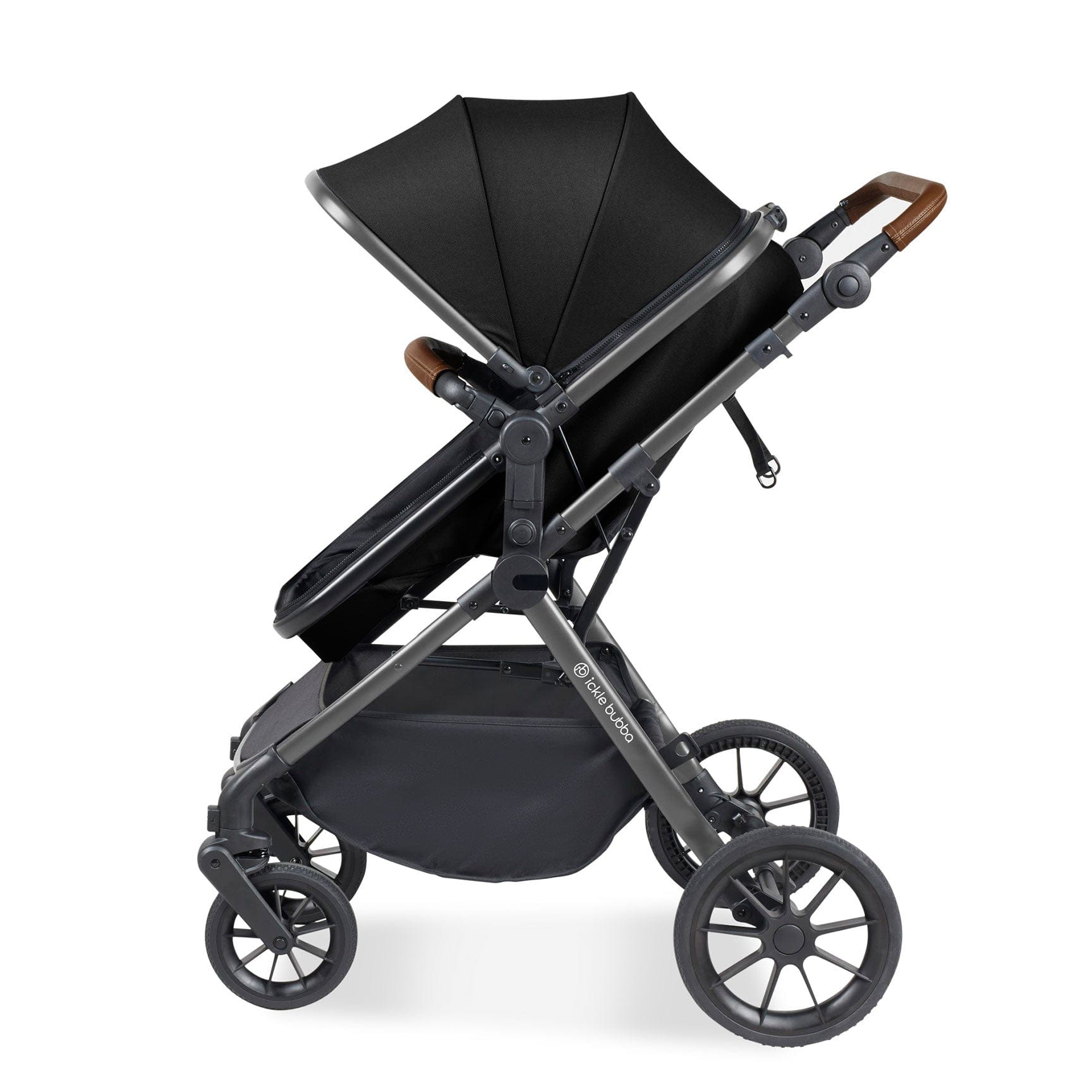 Ickle Bubba travel systems Ickle Bubba Cosmo All-in-One I-Size Travel System with Isofix Base - Black/Gun Metal 10-007-300-135