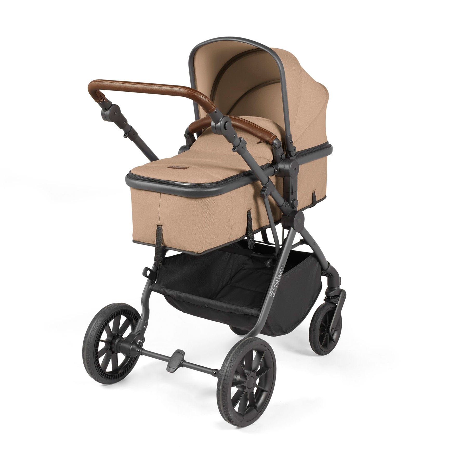 Ickle Bubba travel systems Ickle Bubba Cosmo All-in-One I-Size Travel System with Isofix Base - Desert/Graphite Grey 10-007-300-136