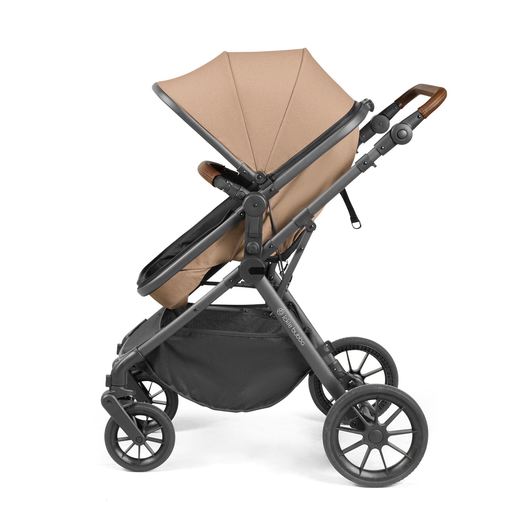 Ickle Bubba travel systems Ickle Bubba Cosmo All-in-One I-Size Travel System with Isofix Base - Desert/Graphite Grey 10-007-300-136