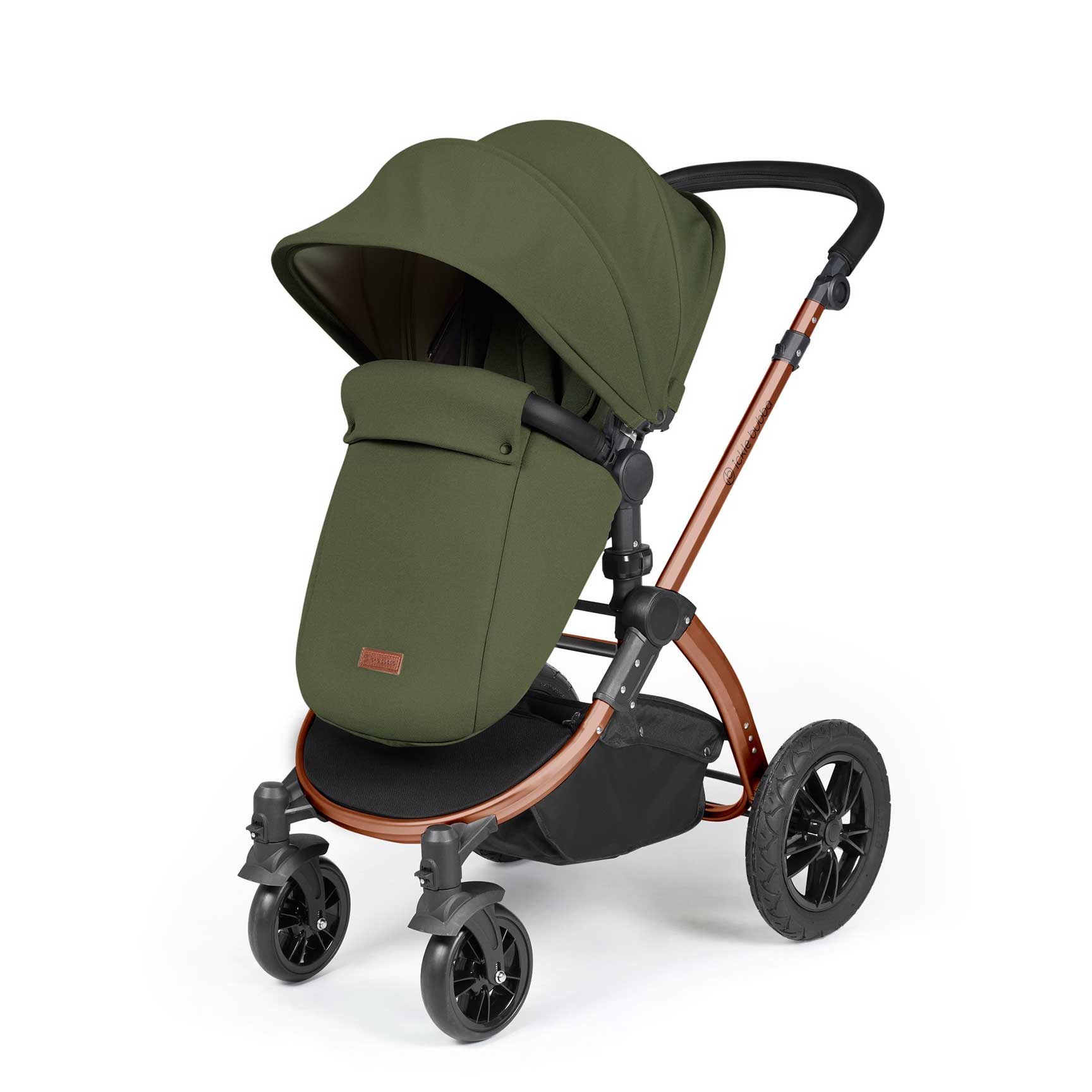 Ickle Bubba travel systems Ickle Bubba Stomp Luxe All-in-One Travel System with Isofix Base - Black/Woodland/Black 10-011-300-138