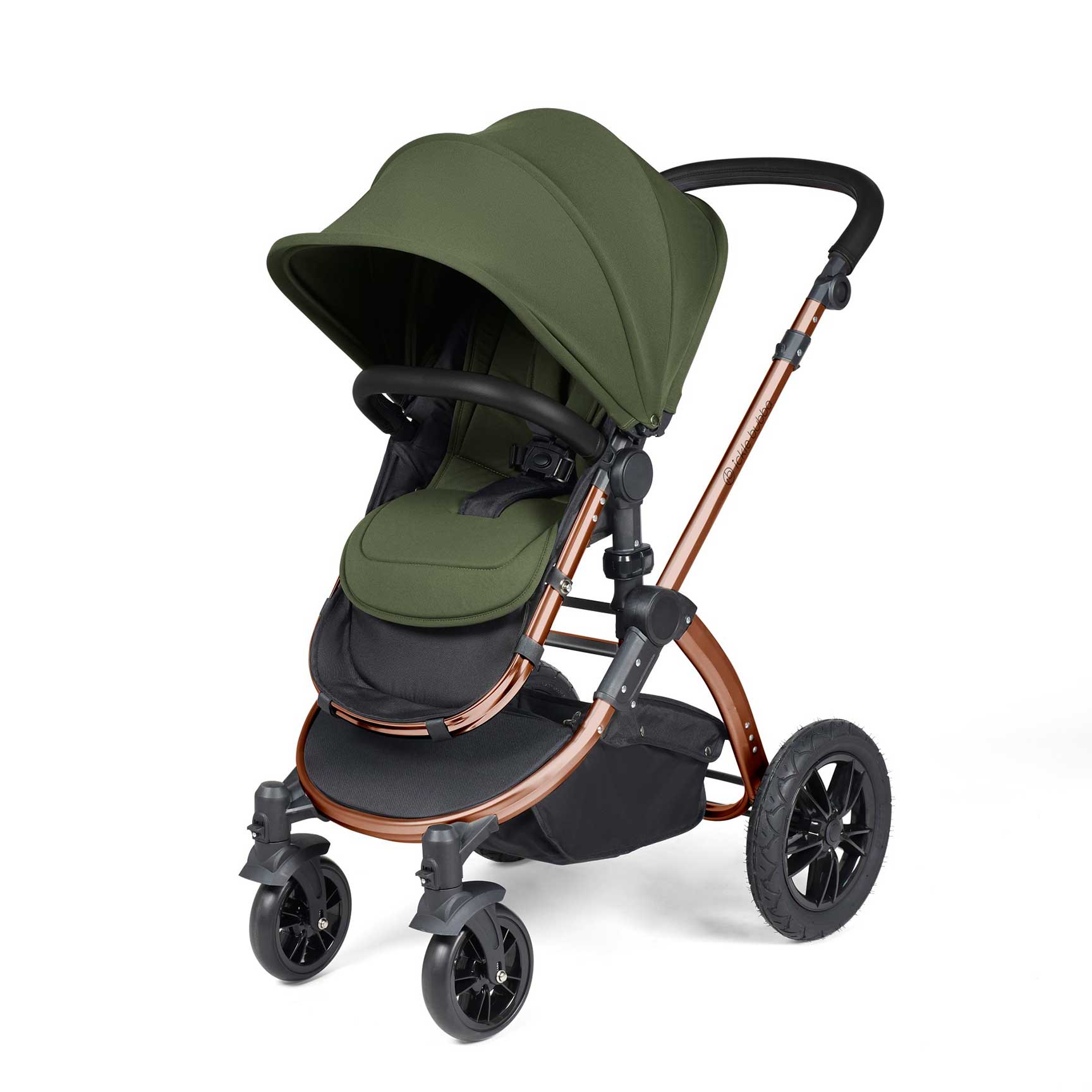 Ickle Bubba travel systems Ickle Bubba Stomp Luxe All-in-One Travel System with Isofix Base - Black/Woodland/Black 10-011-300-138