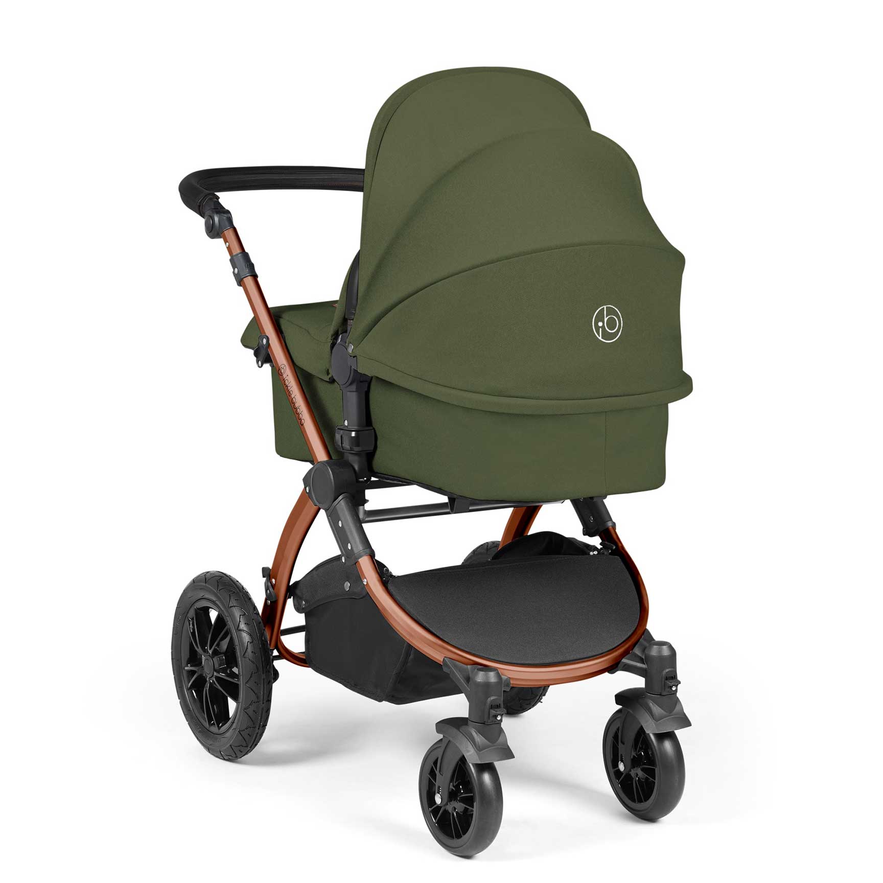 Ickle Bubba travel systems Ickle Bubba Stomp Luxe All-in-One Travel System with Isofix Base - Black/Woodland/Black 10-011-300-138
