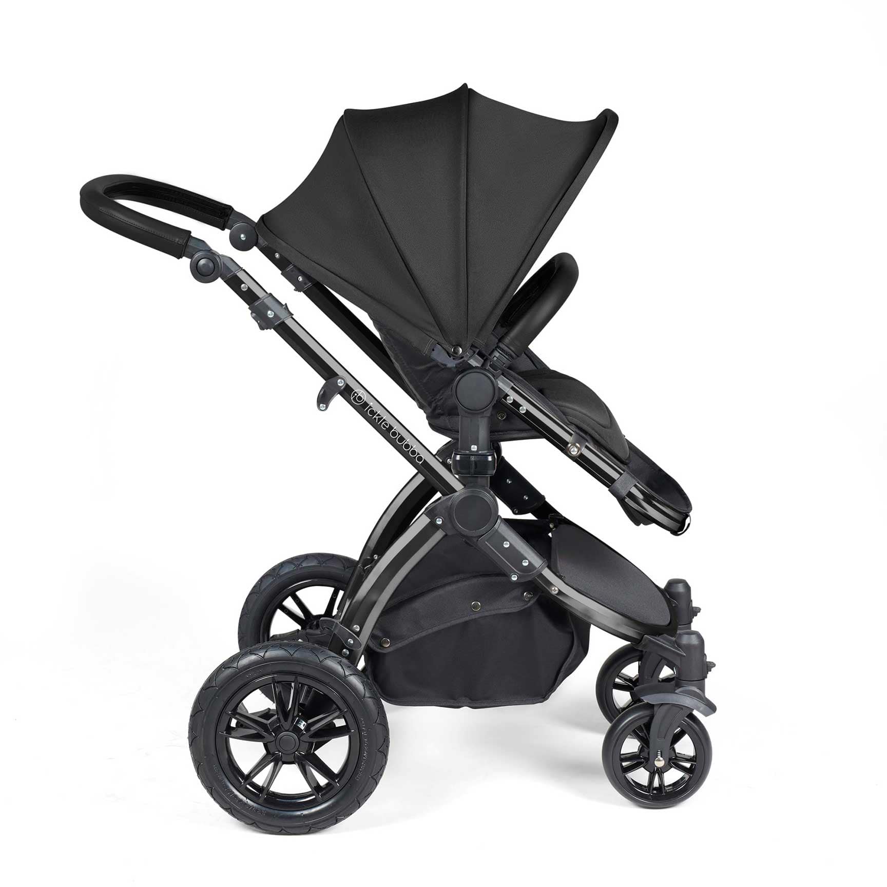 Ickle Bubba travel systems Ickle Bubba Stomp Luxe All-in-One Travel System with Isofix Base - Black/Midnight/Black 10-011-300-202