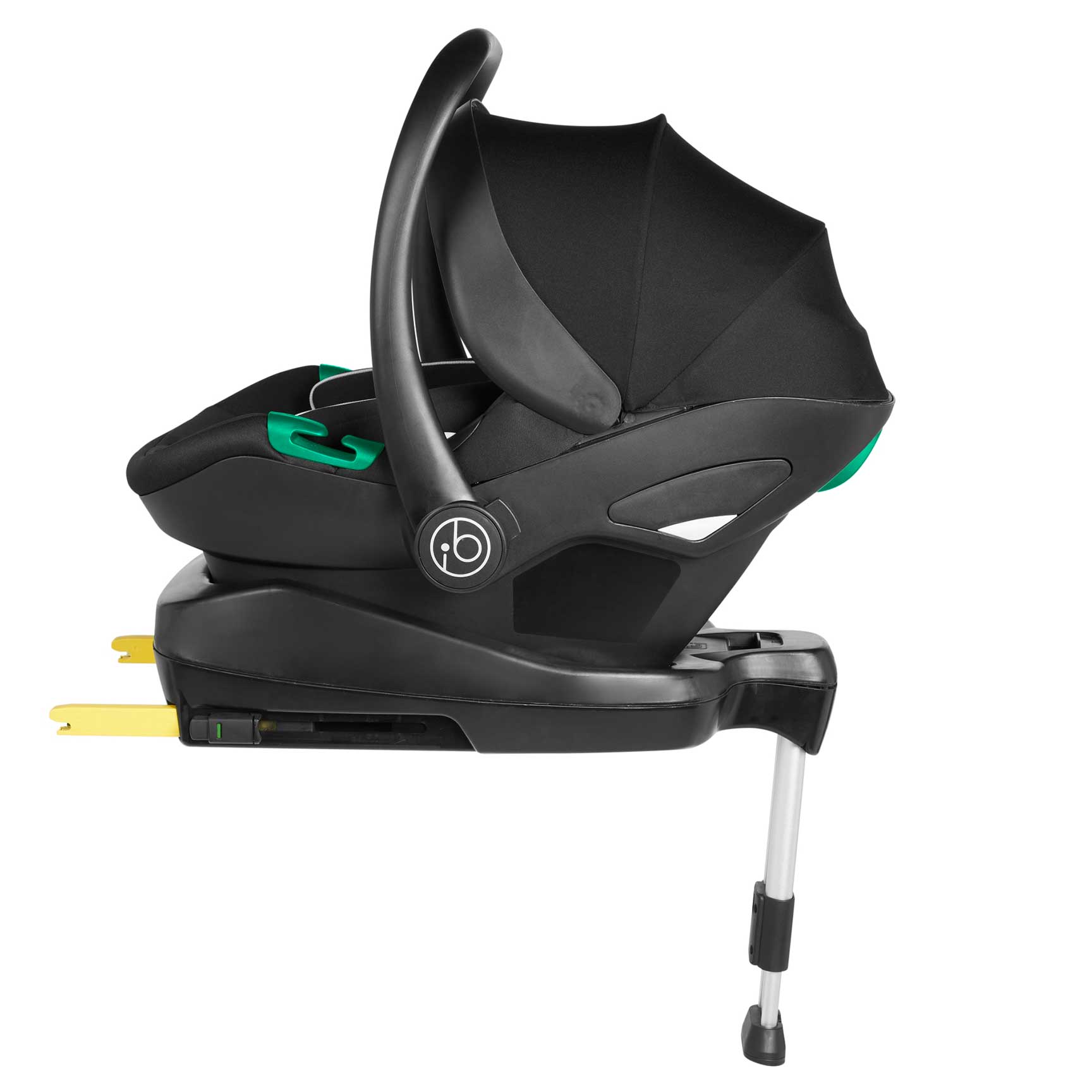 Ickle Bubba travel systems Ickle Bubba Stomp Luxe All-in-One Travel System with Isofix Base - Black/Charcoal Grey/Black 10-011-300-206