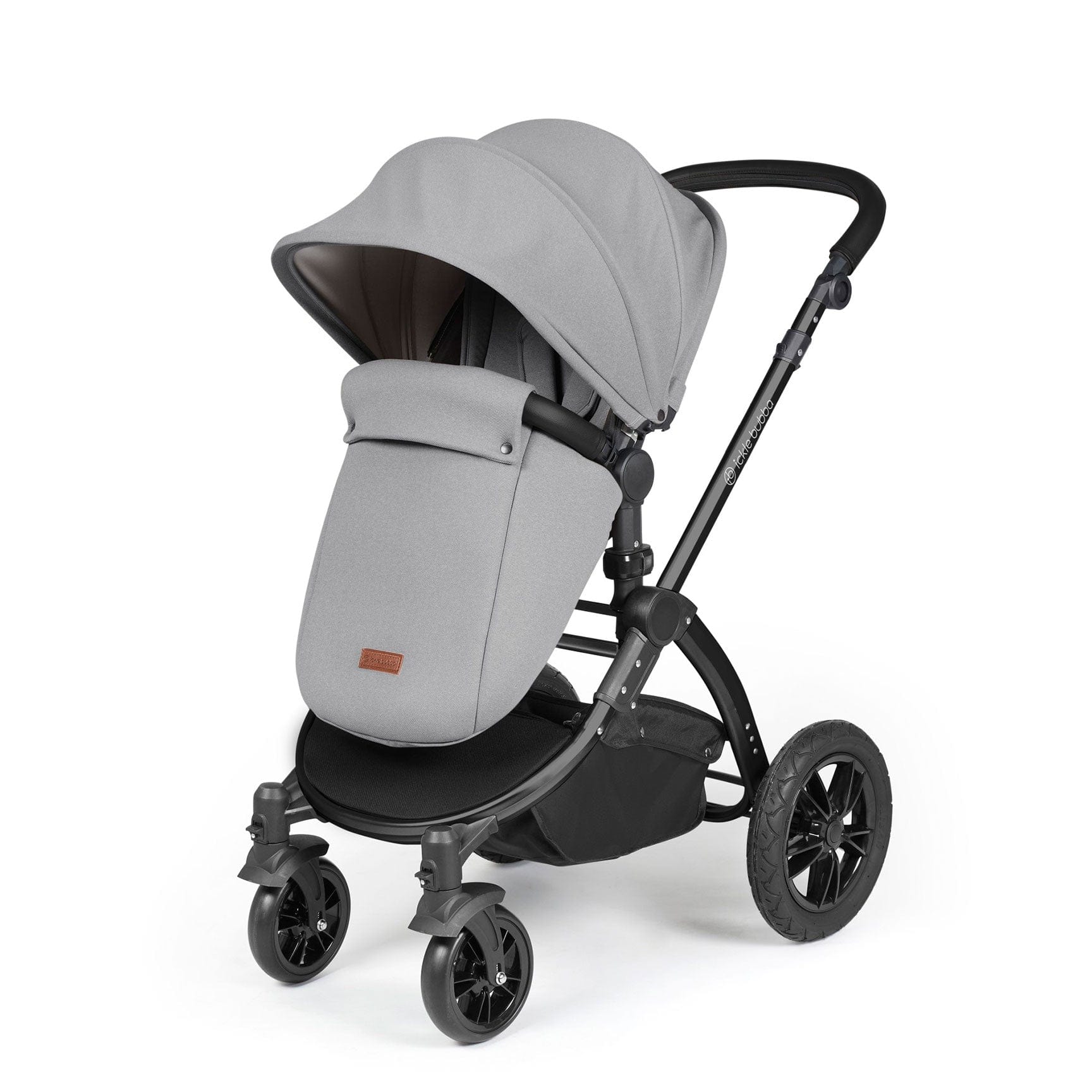 Ickle Bubba travel systems Ickle Bubba Stomp Luxe All-in-One Travel System with Isofix Base - Black/Pearl Grey/Black 10-011-300-210