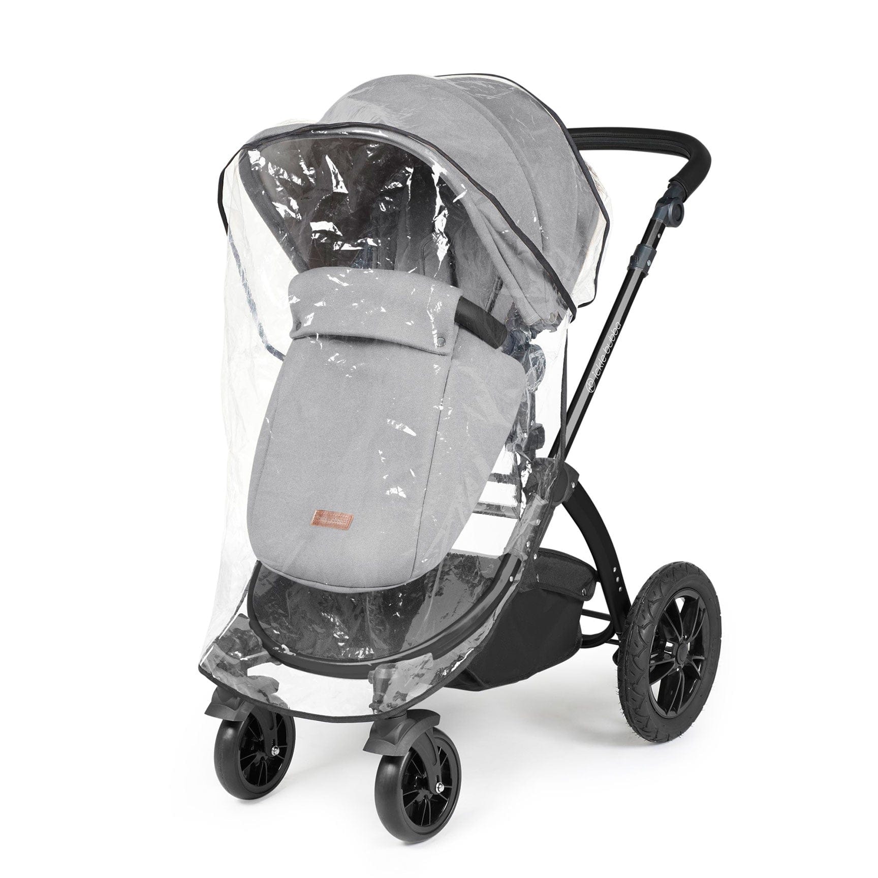 Ickle Bubba travel systems Ickle Bubba Stomp Luxe All-in-One Travel System with Isofix Base - Black/Pearl Grey/Black 10-011-300-210