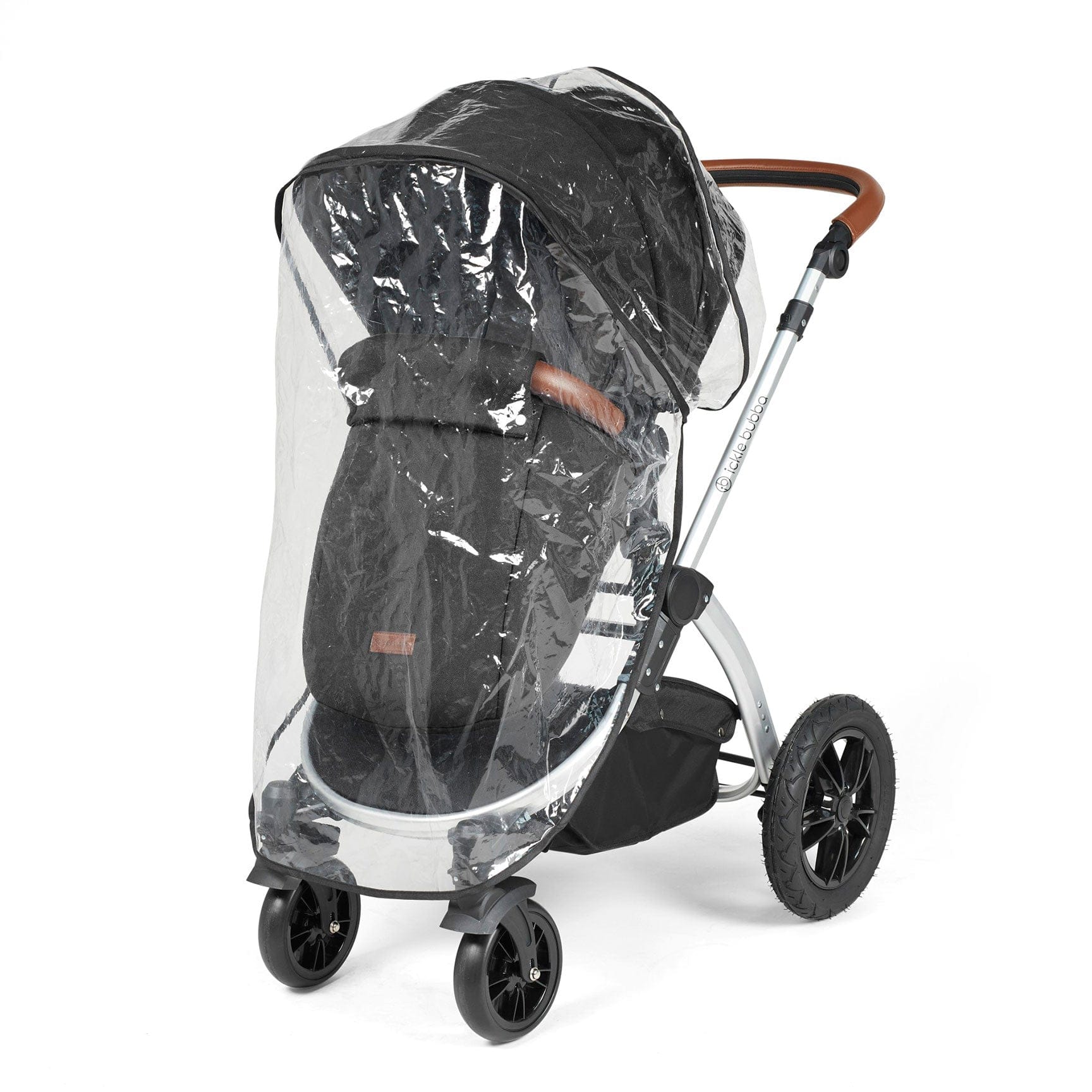 Ickle Bubba travel systems Ickle Bubba Stomp Luxe All-in-One Travel System with Isofix Base - Silver/Midnight/Tan 10-011-300-250