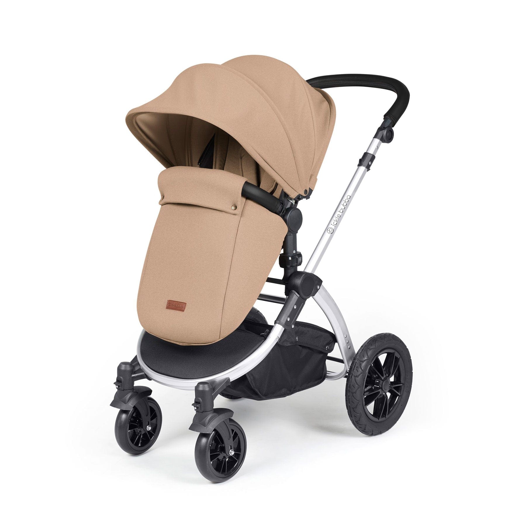 Ickle Bubba travel systems Ickle Bubba Stomp Luxe All-in-One Travel System with Isofix Base - Silver/Desert/Black 10-011-300-257