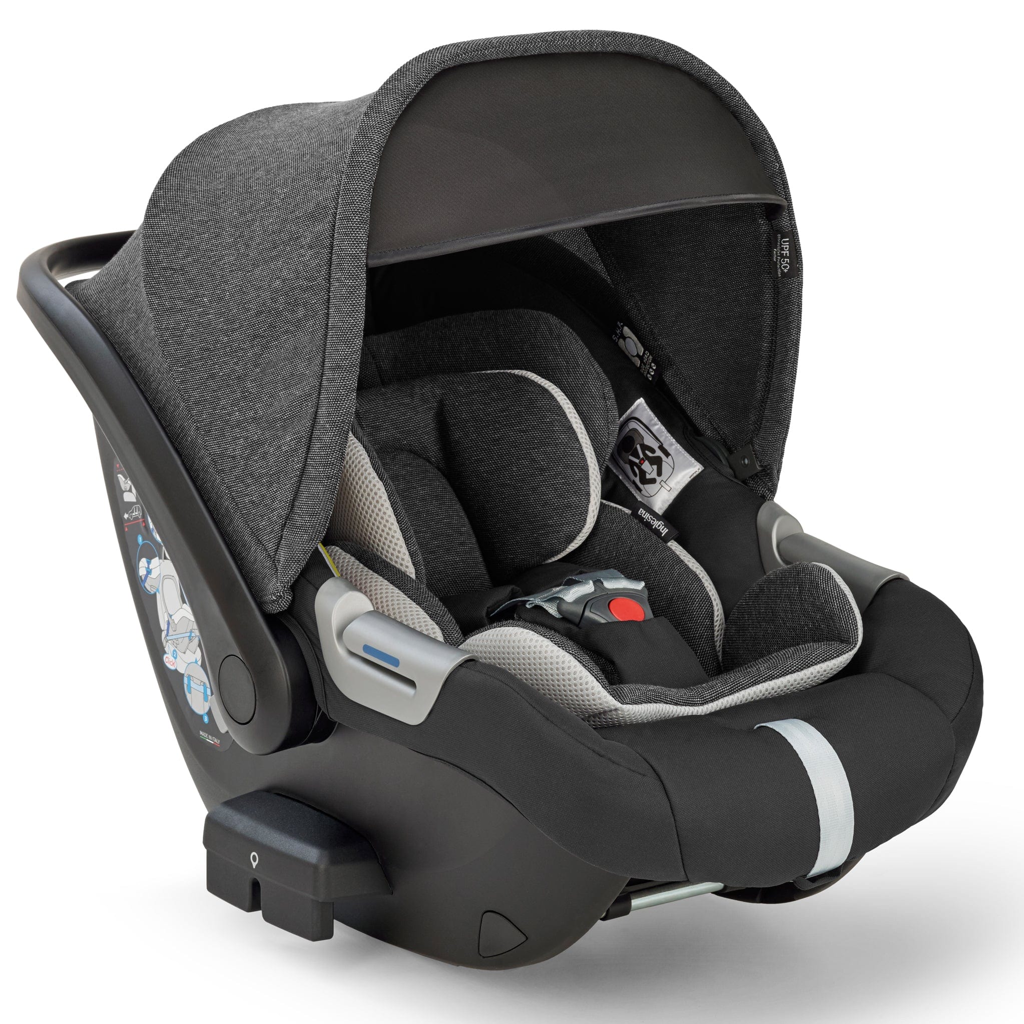 Inglesina travel systems Inglesina Electa System Quattro in Upper Black with Darwin car seat and i-Size base ELC-UPP-BLK