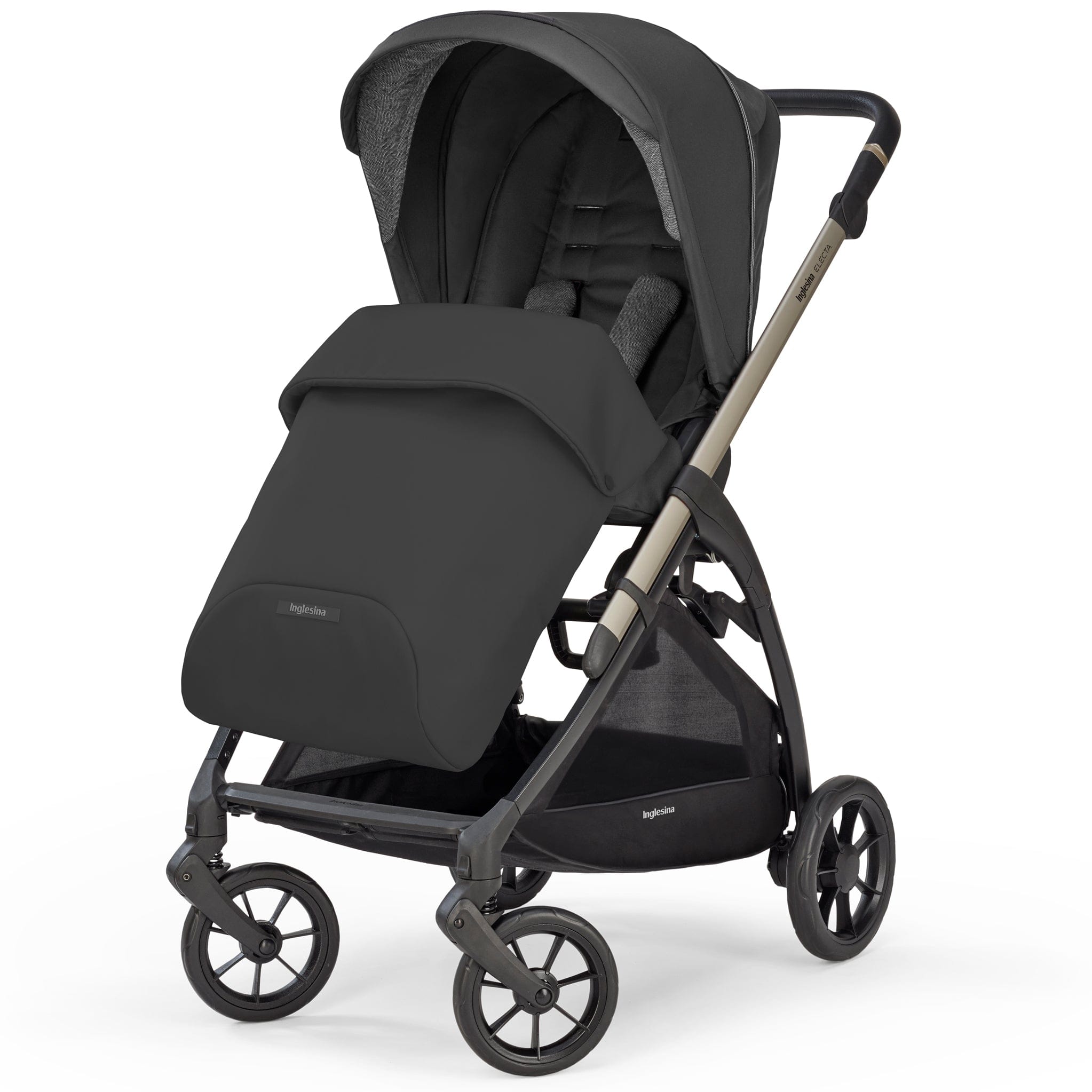 Inglesina travel systems Inglesina Electa System Quattro in Upper Black with Darwin car seat and i-Size base ELC-UPP-BLK