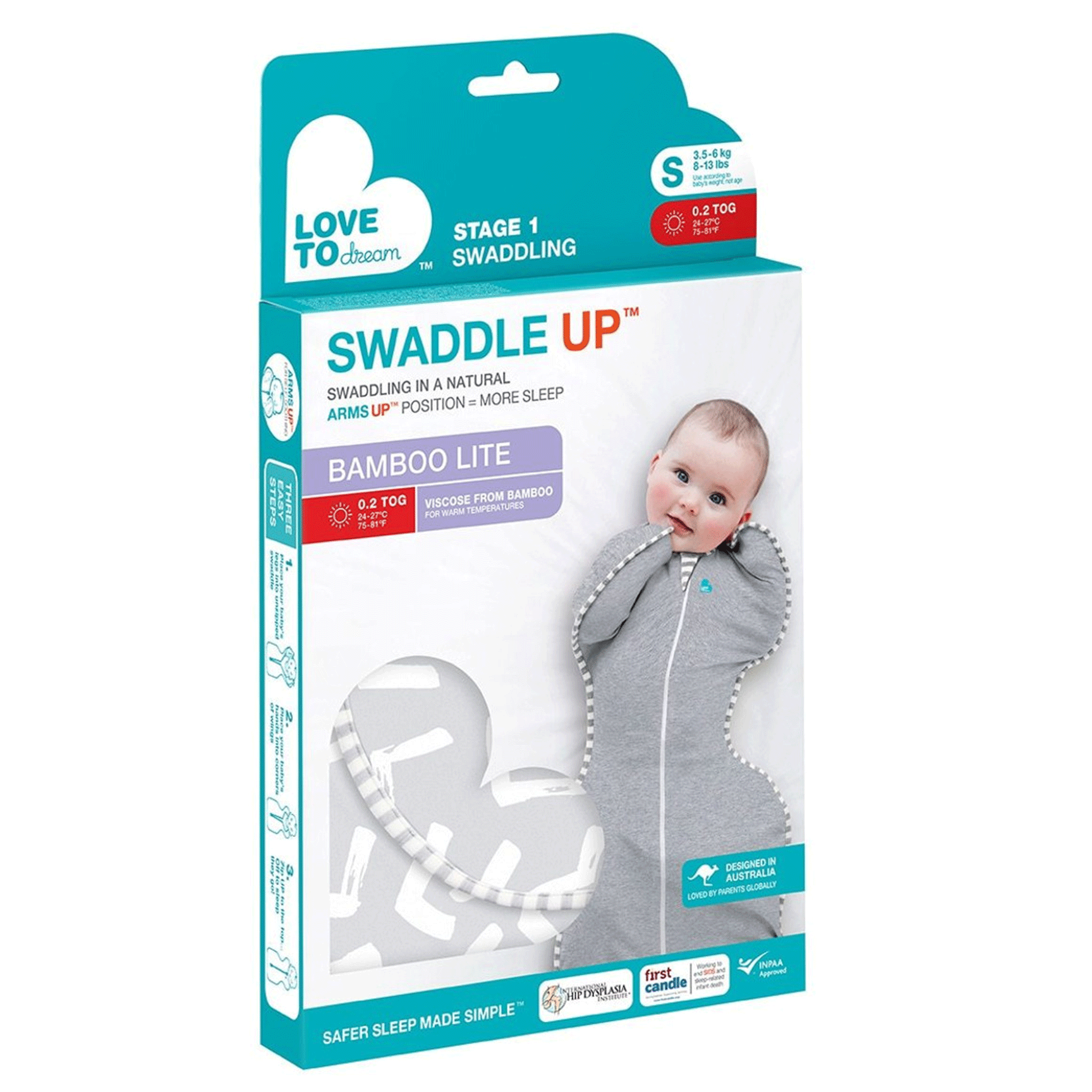 Love to Dream blankets, swaddling & shawls Love to Swaddle Bamboo Lite Medium Grey