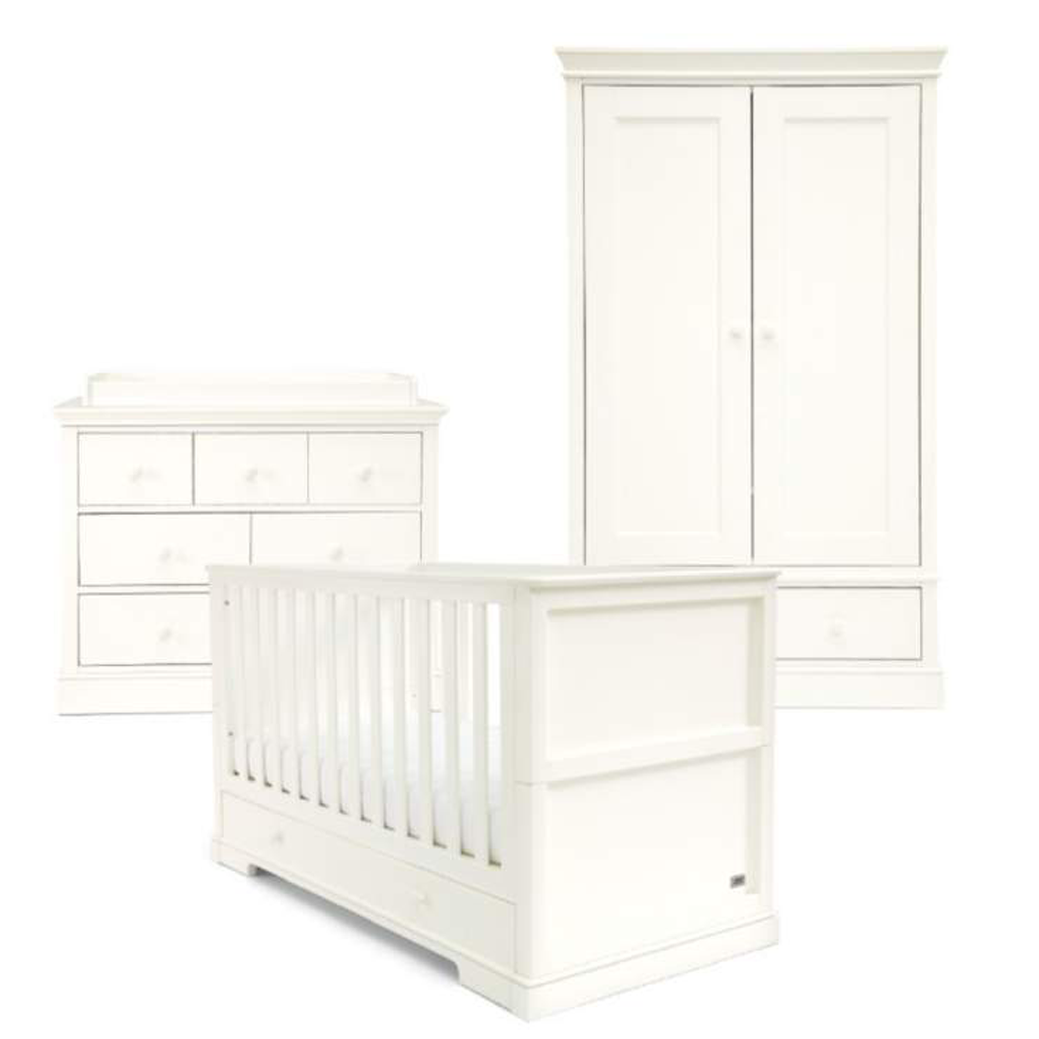 Mamas & Papas Oxford 3 Piece Cot Bed Roomset White