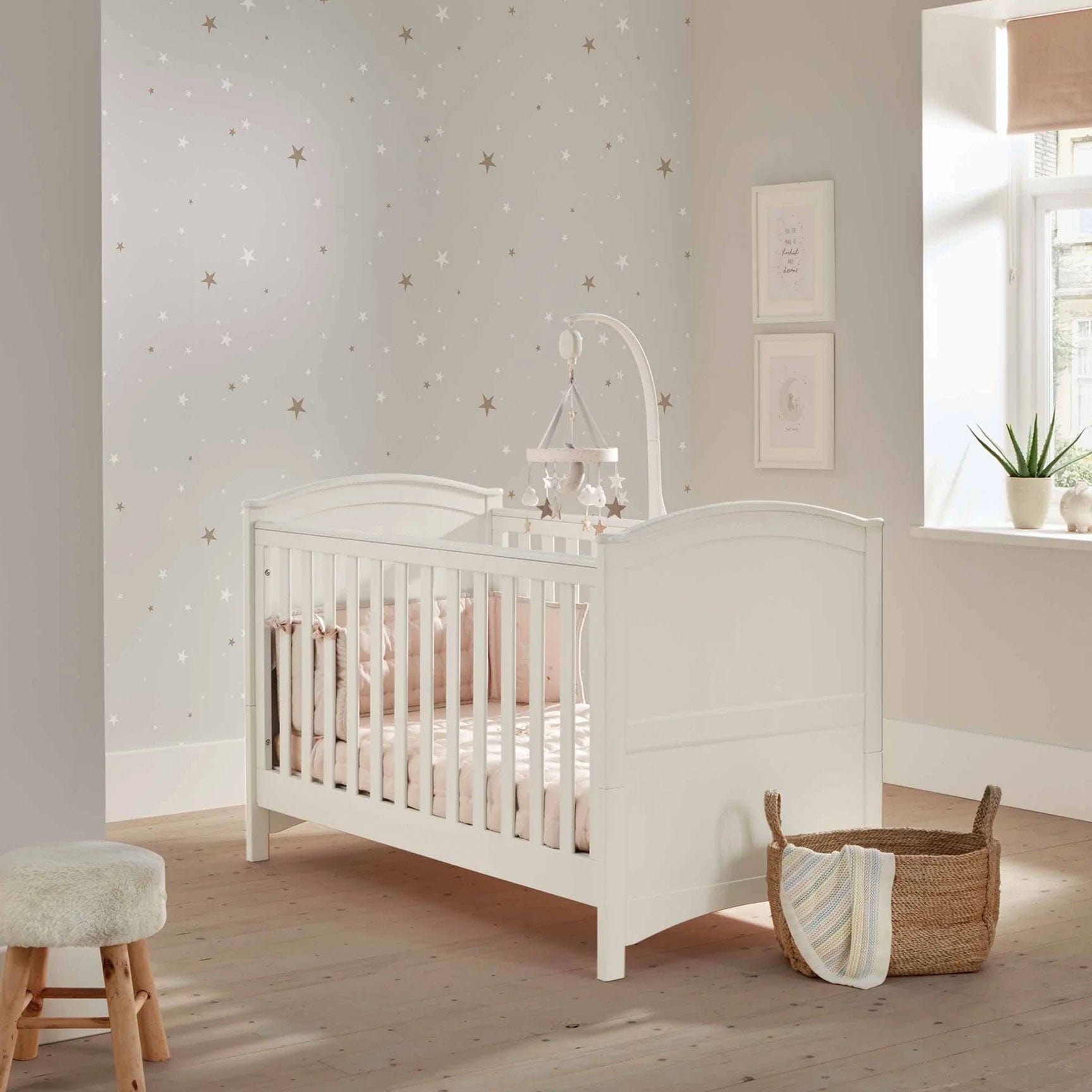 Mamas & Papas Nursery Room Sets Mamas & Papas Flyn 2 Piece Cotbed and Dresser Changer Set - White