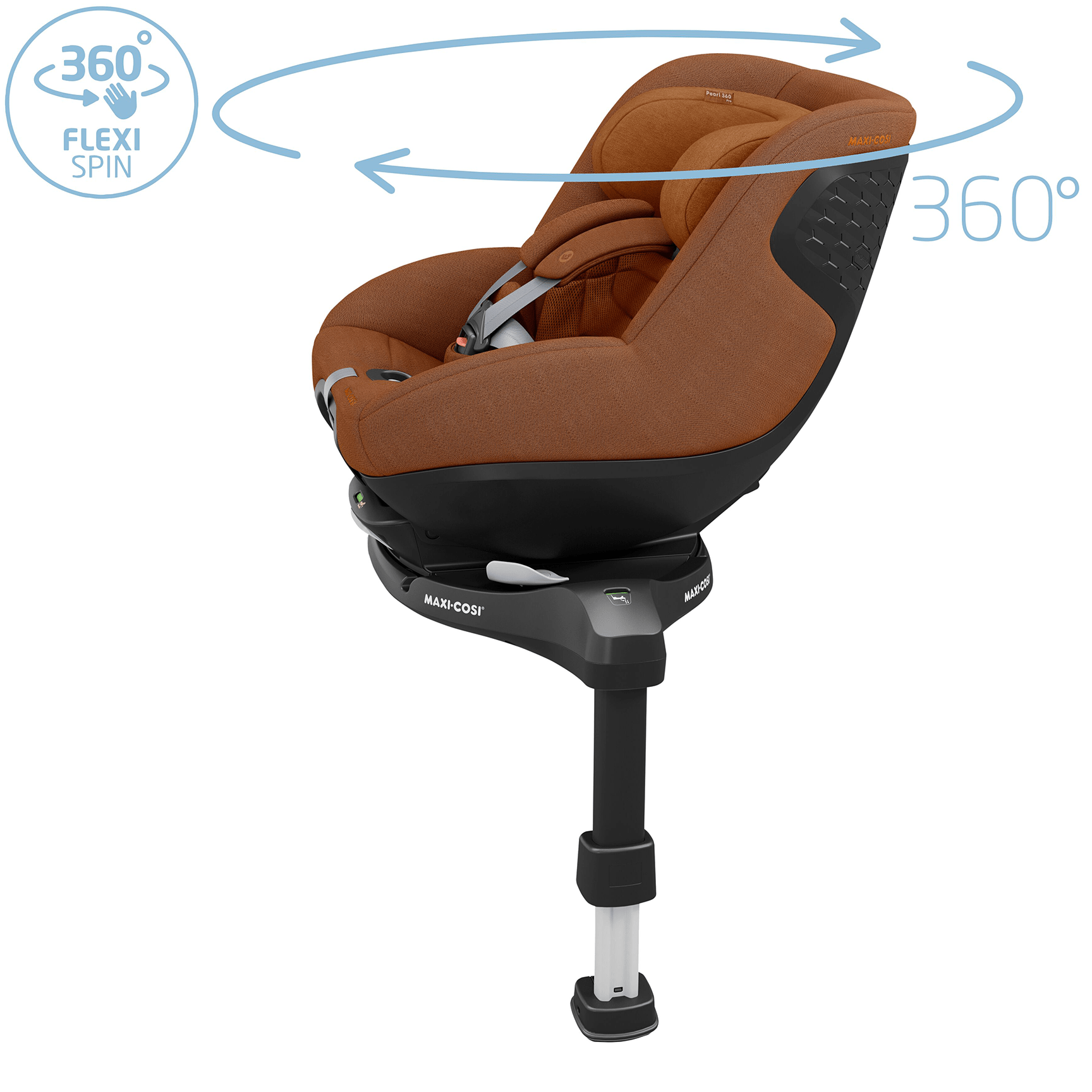 Maxi-Cosi baby car seats Maxi-Cosi Pearl 360 Pro & FamilyFix 360 Pro - Authentic Cognac 8053650110-1