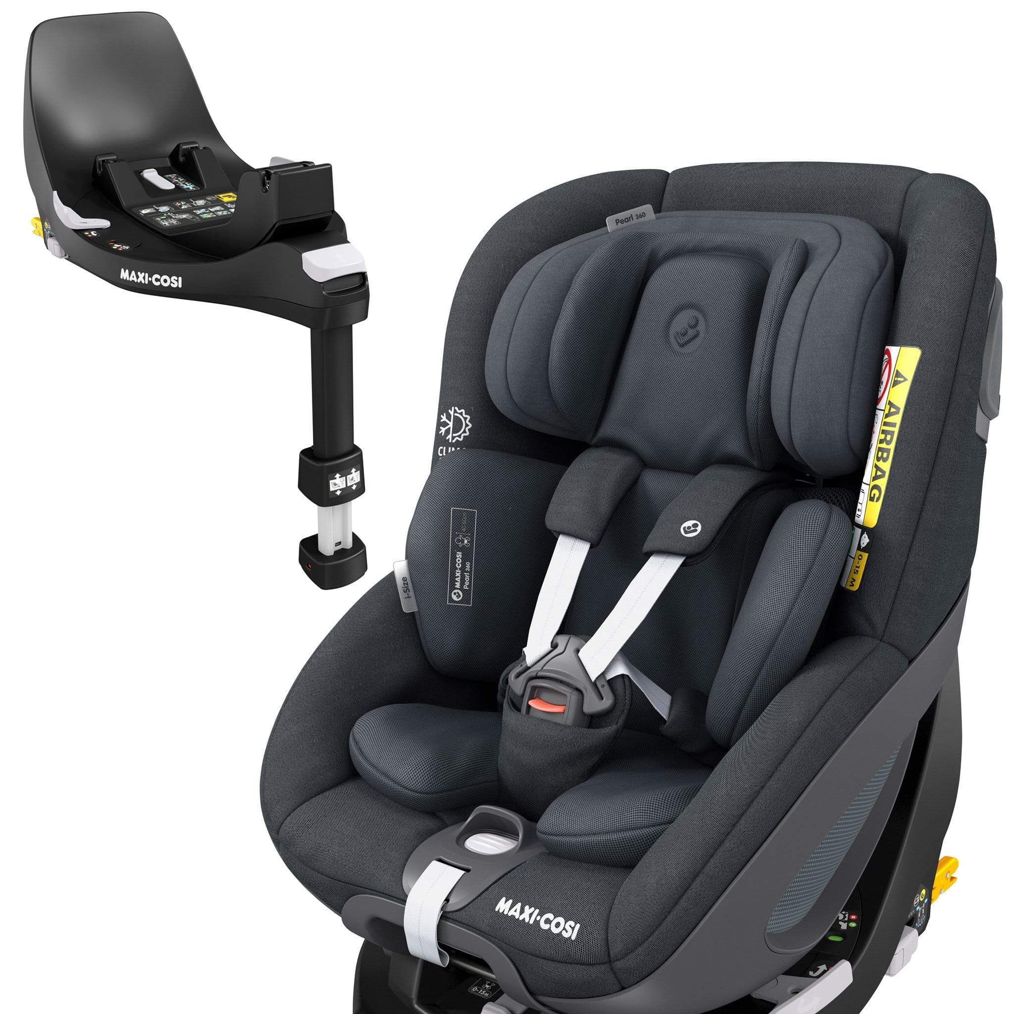 Maxi-Cosi i-Size car seats Maxi Cosi Pearl 360 & Family Fix 360 Base Bundle Authentic Graphite 8341-AUT-GRA