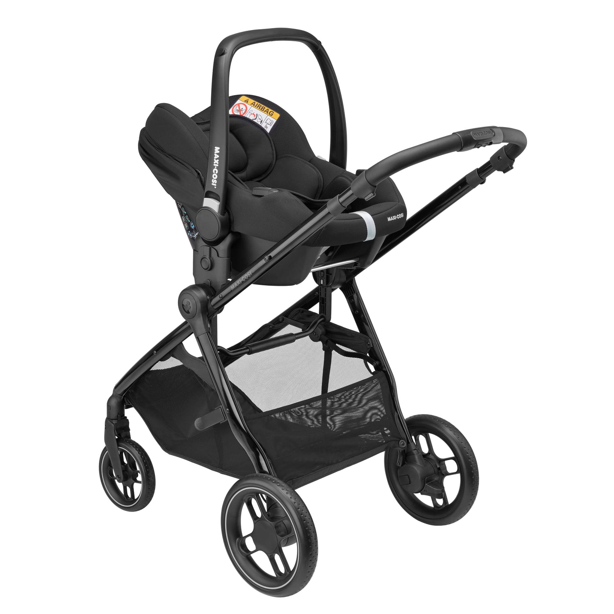 Maxi-Cosi travel systems Maxi-Cosi Zelia Luxe Cabriofix i-Size & Base Travel System in Twillic Black 11071-TWI-BLK