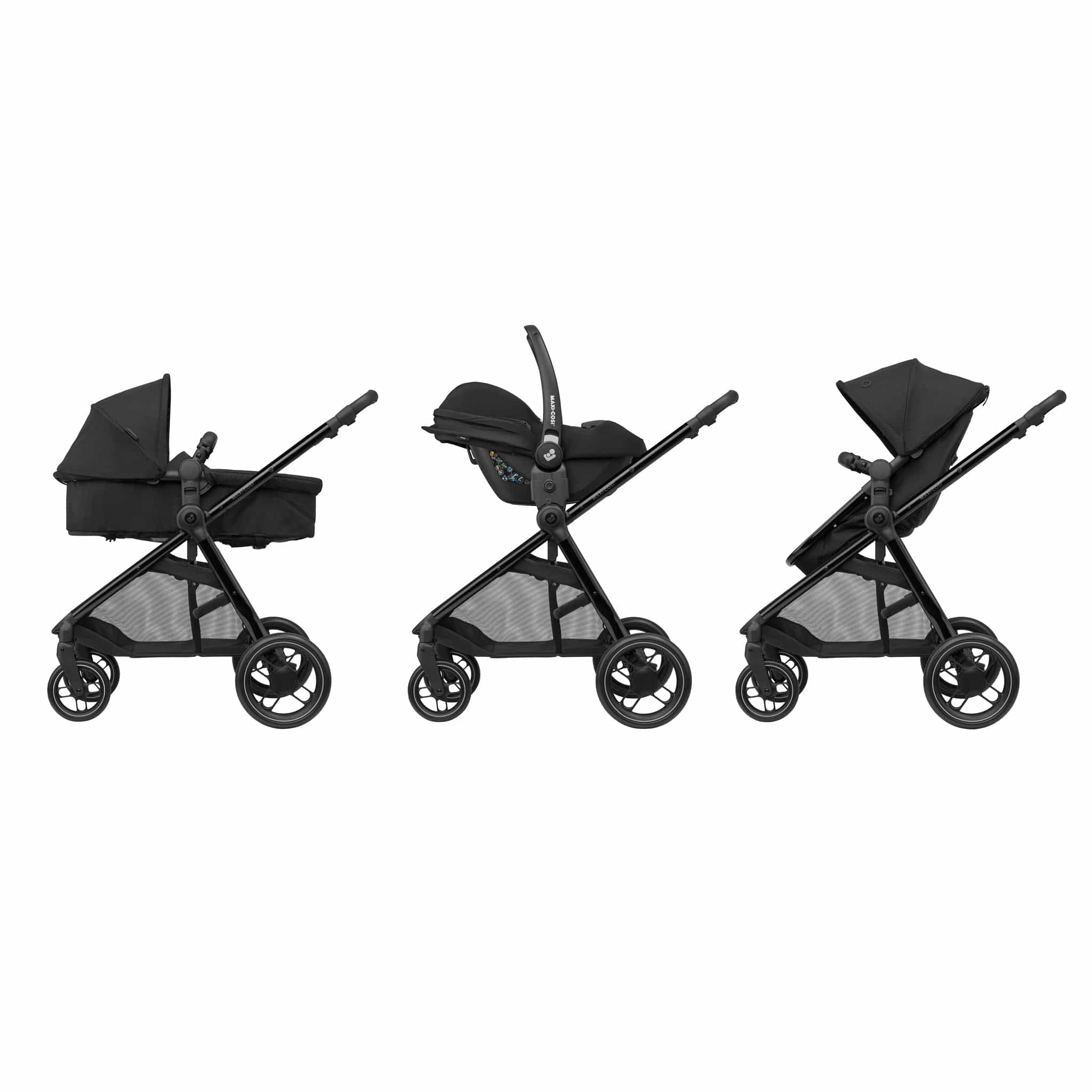 Maxi-Cosi travel systems Maxi-Cosi Zelia Luxe Cabriofix i-Size & Base Travel System in Twillic Black 11071-TWI-BLK