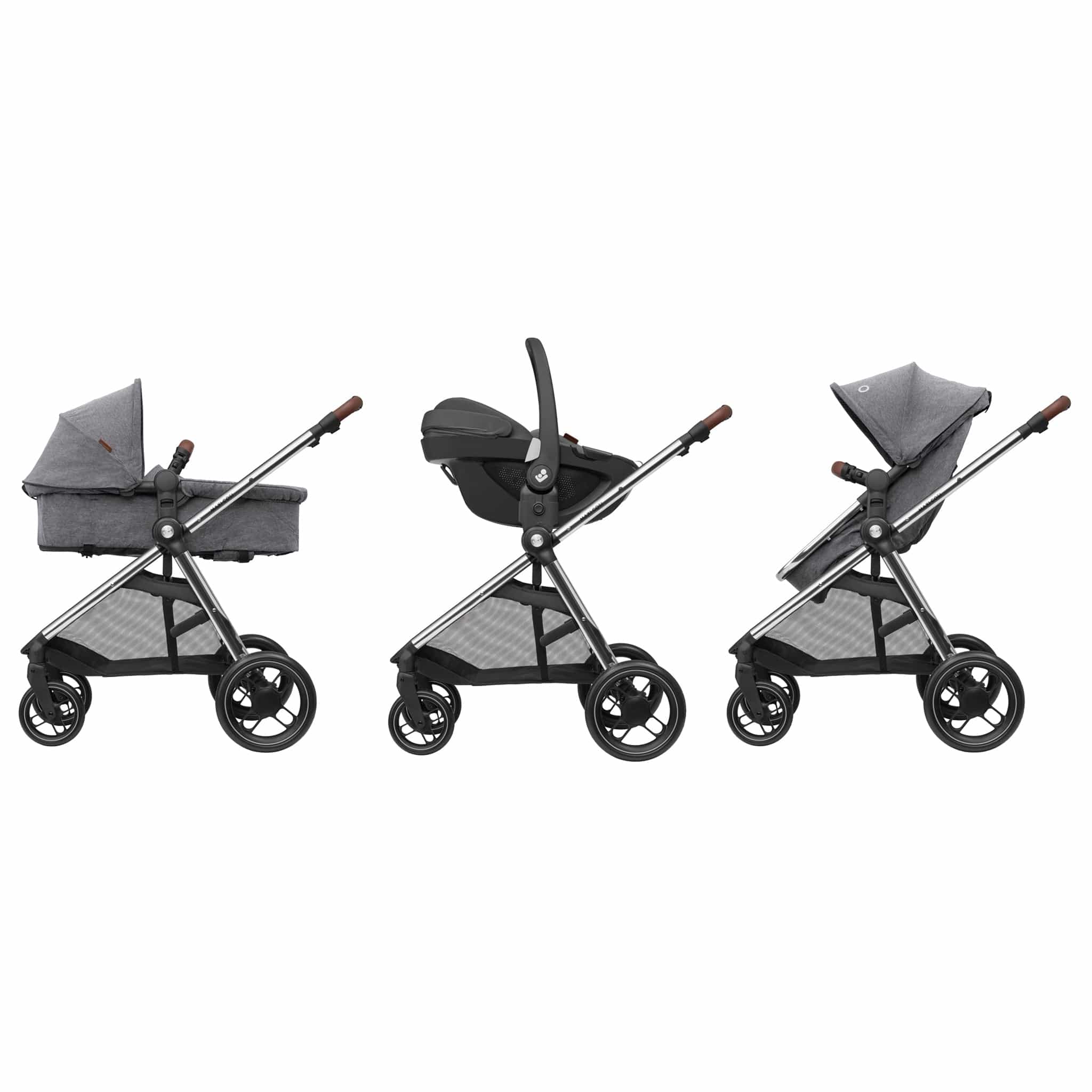 Maxi-Cosi travel systems Maxi-Cosi Zelia Luxe with Cabriofix i-Size & Base Travel System in Twillic Grey 11072-TWI-GRY