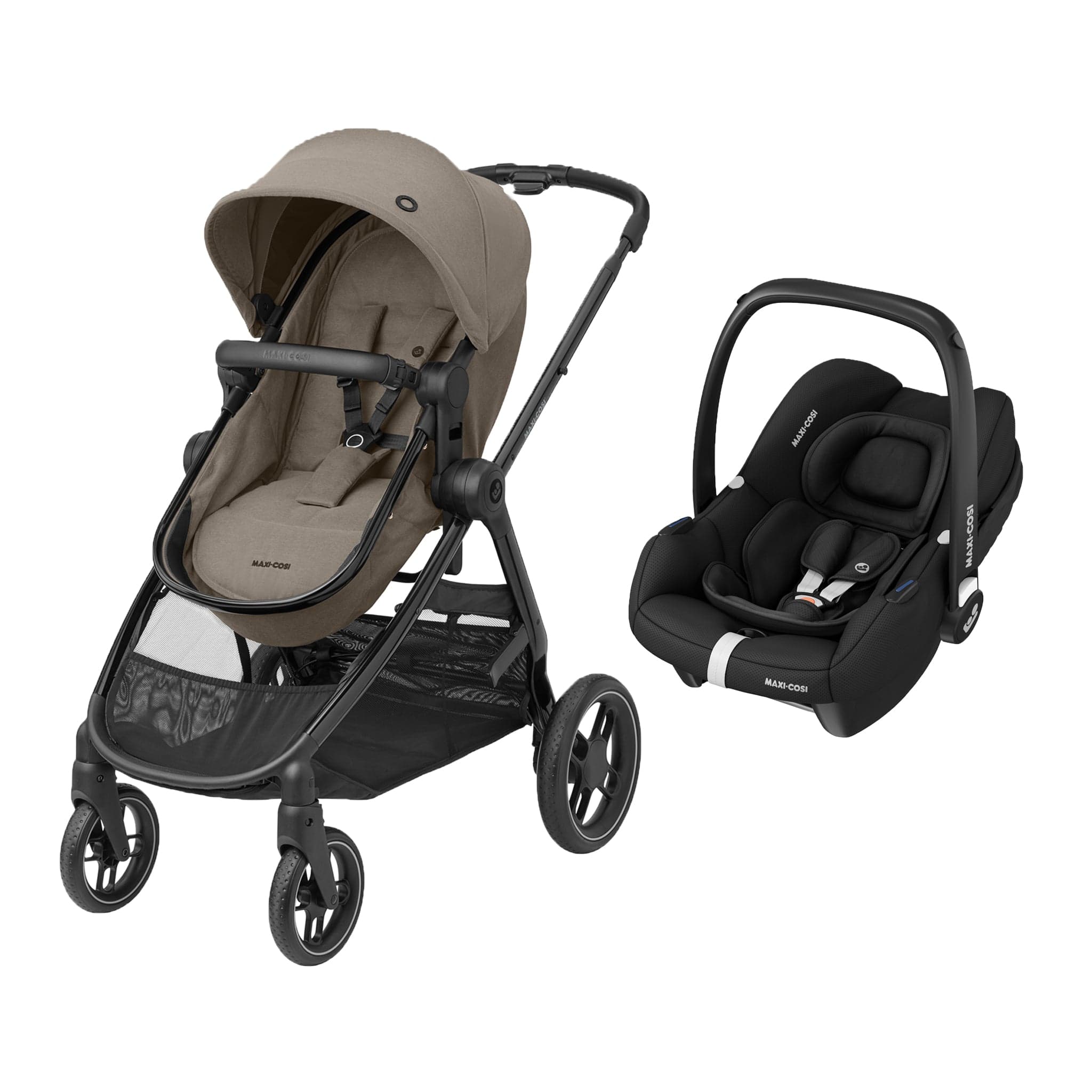 Maxi-Cosi travel systems Maxi-Cosi Zelia Luxe with Cabriofix i-Size Travel System in Twillic Truffle 11076-TWI-TRU