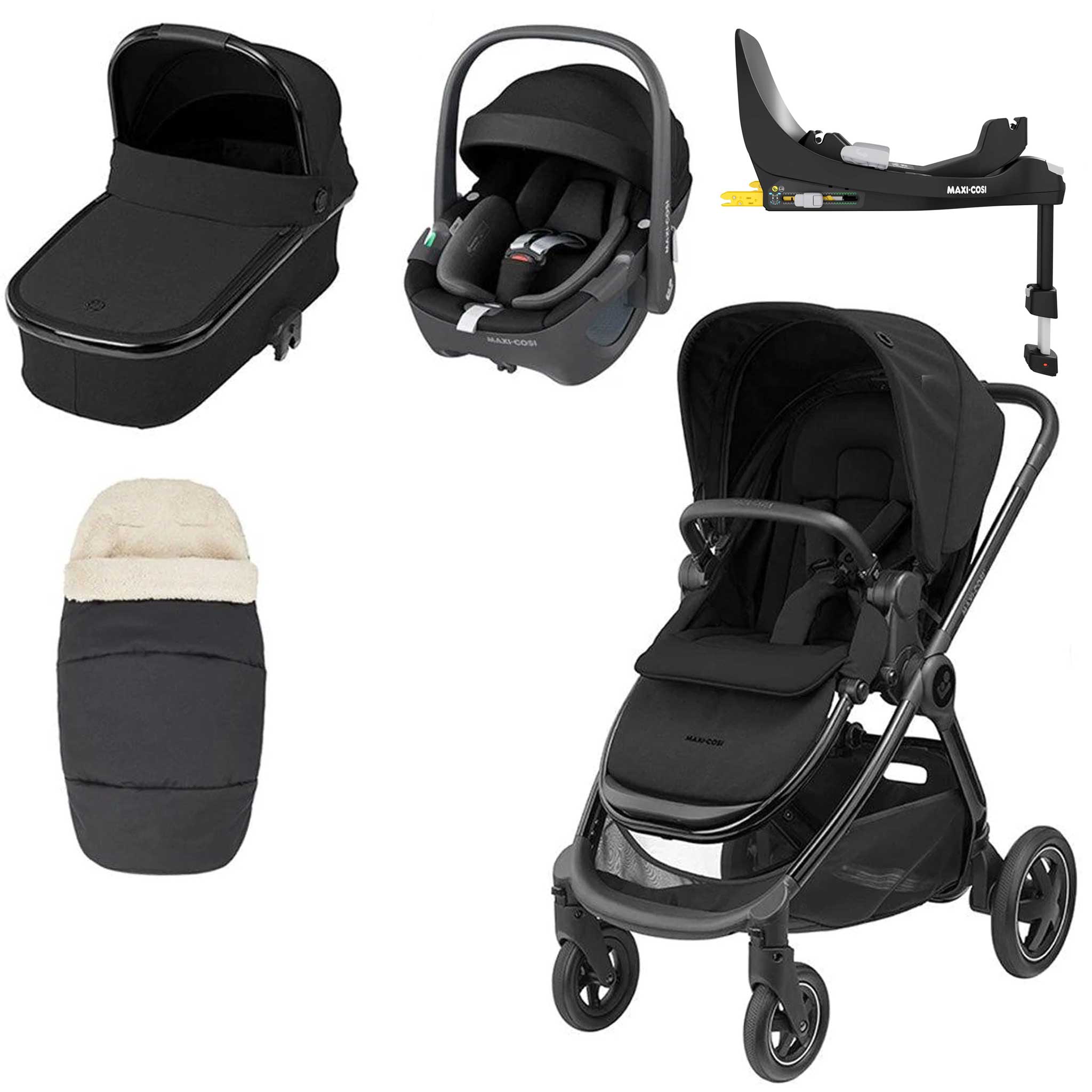 Maxi-Cosi travel systems Maxi-Cosi Adorra Luxe Pebble 360 & Base Travel System - Twillic Black 11643-TWI-BLK