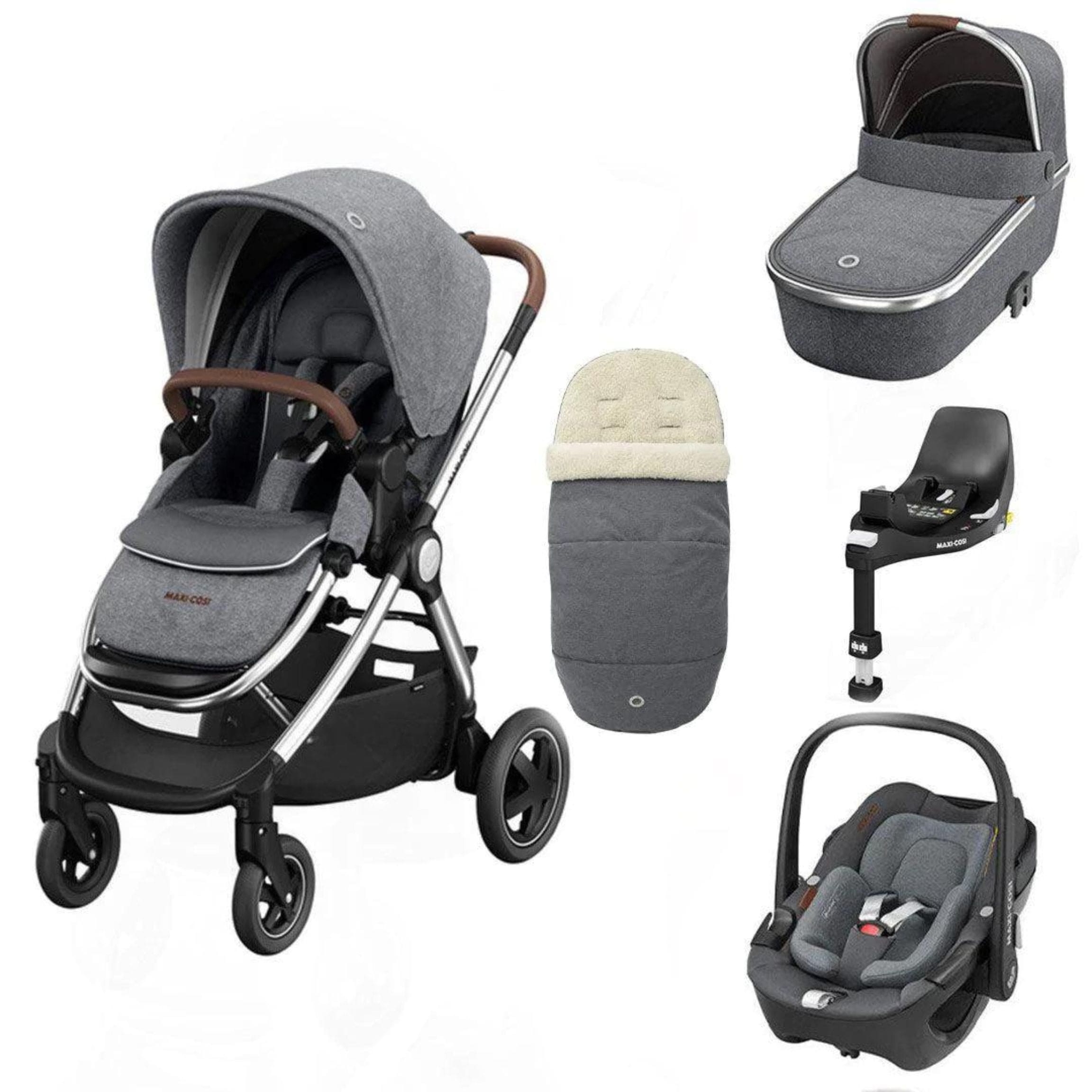 Maxi-Cosi travel systems Maxi-Cosi Adorra Luxe Pebble 360 & Base Travel System - Twillic Grey KF51400000