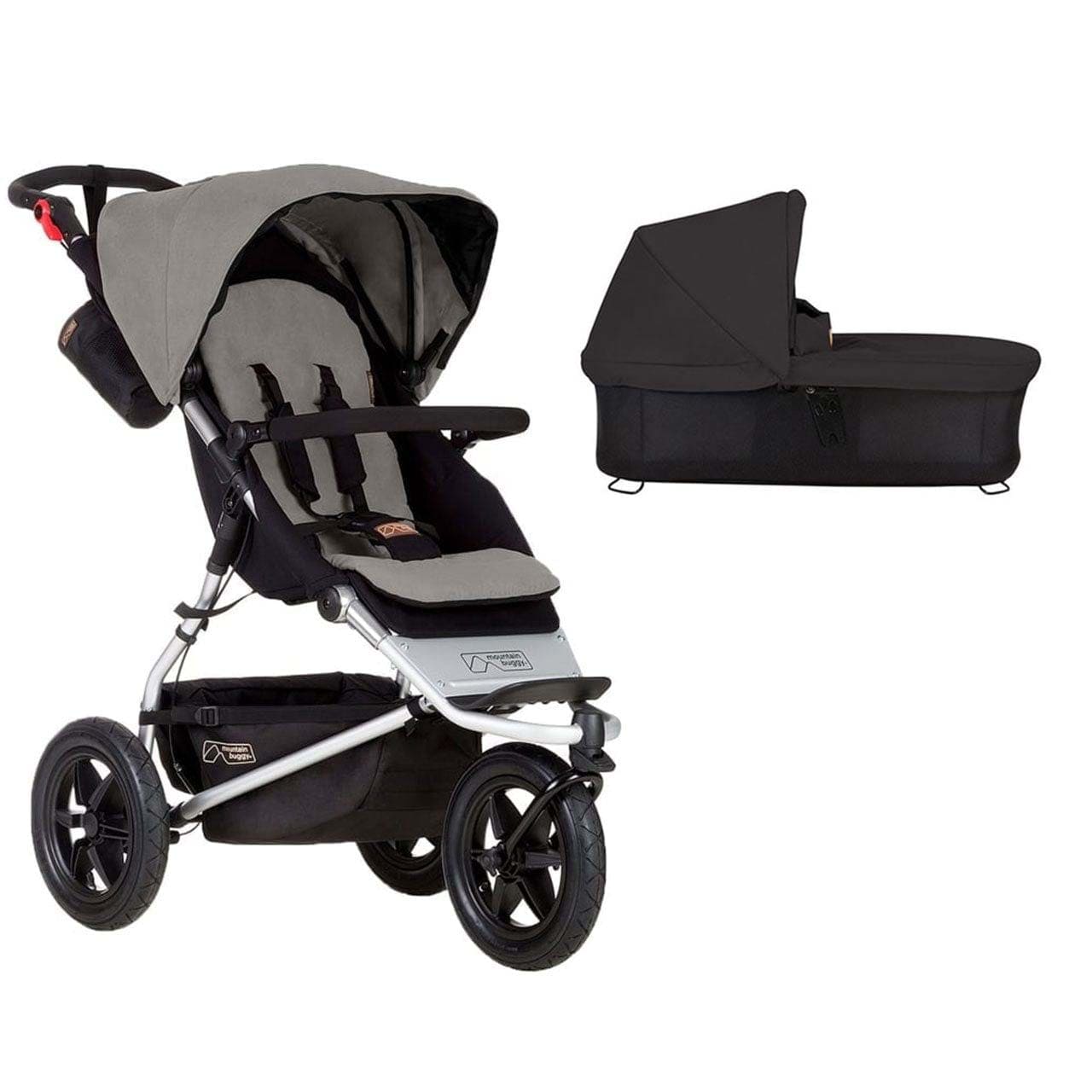 Mountain Buggy Baby Strollers Mountain Buggy Urban Jungle 3 Wheeled Pushchair with Free Carrycot - Silver 12203-SIL