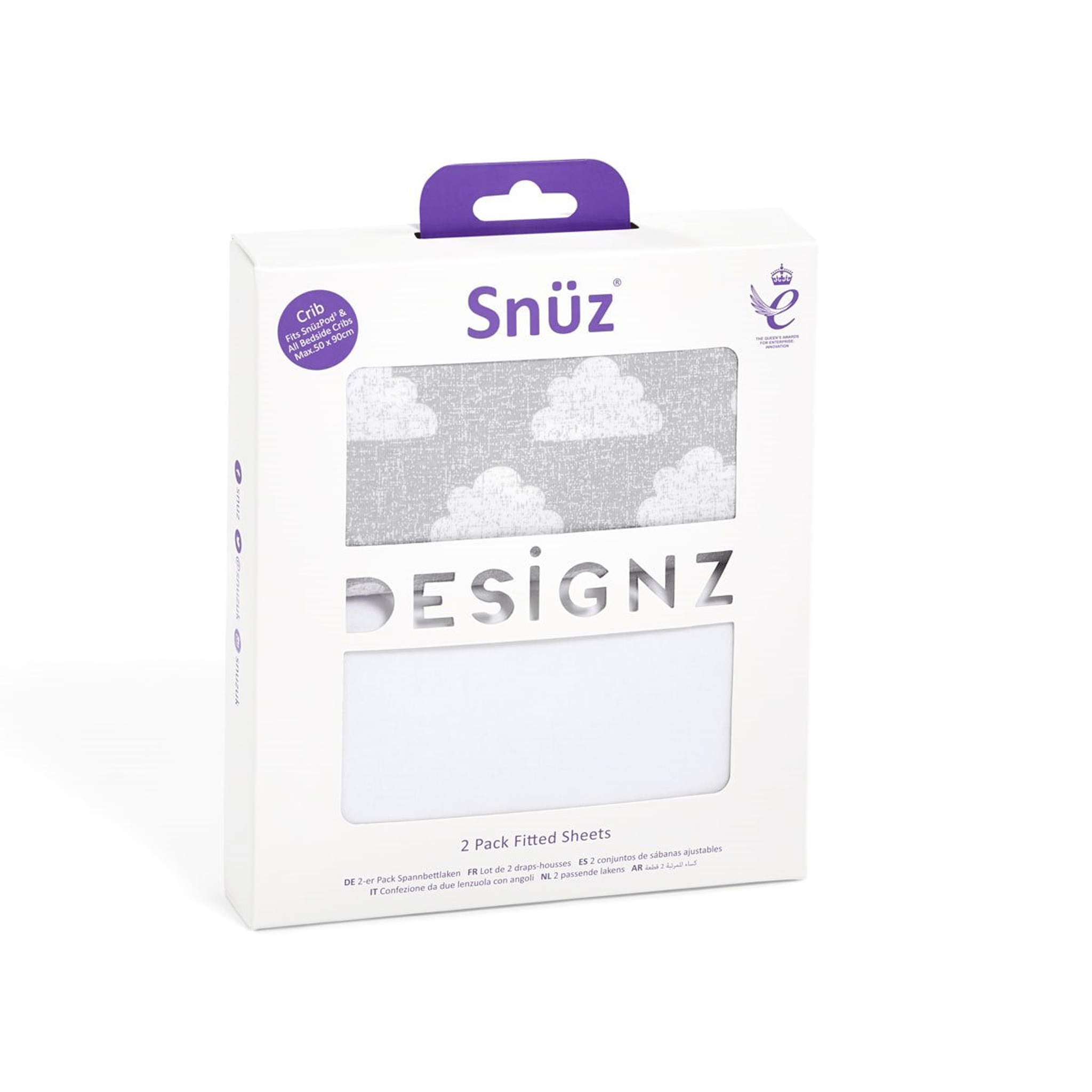 SnuzPod cot sheets SnüzPod Fitted Crib Sheets 2pk Cloud Nine BD028BH