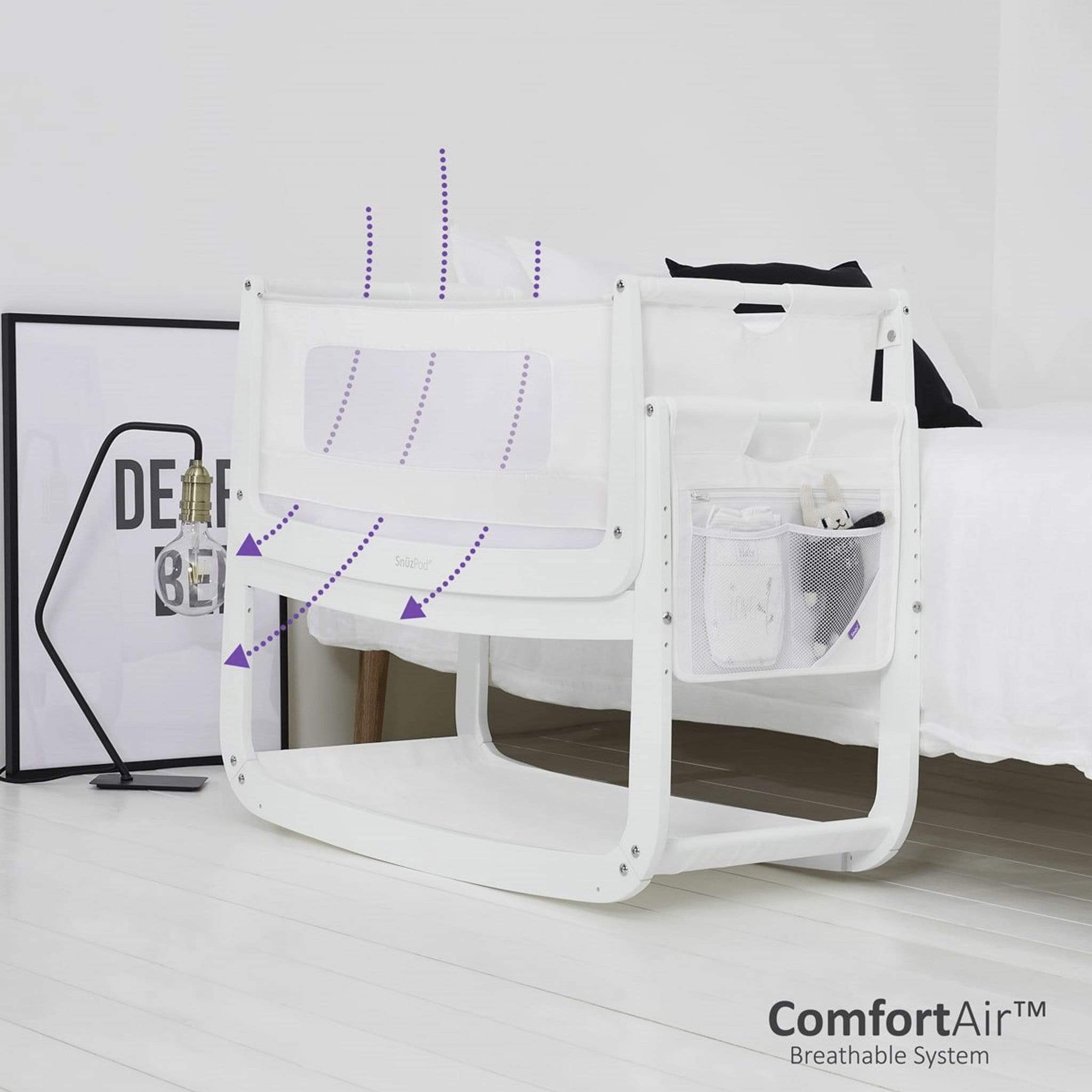 SnuzPod cribs SnüzPod 4 Bedside Crib White FN014B